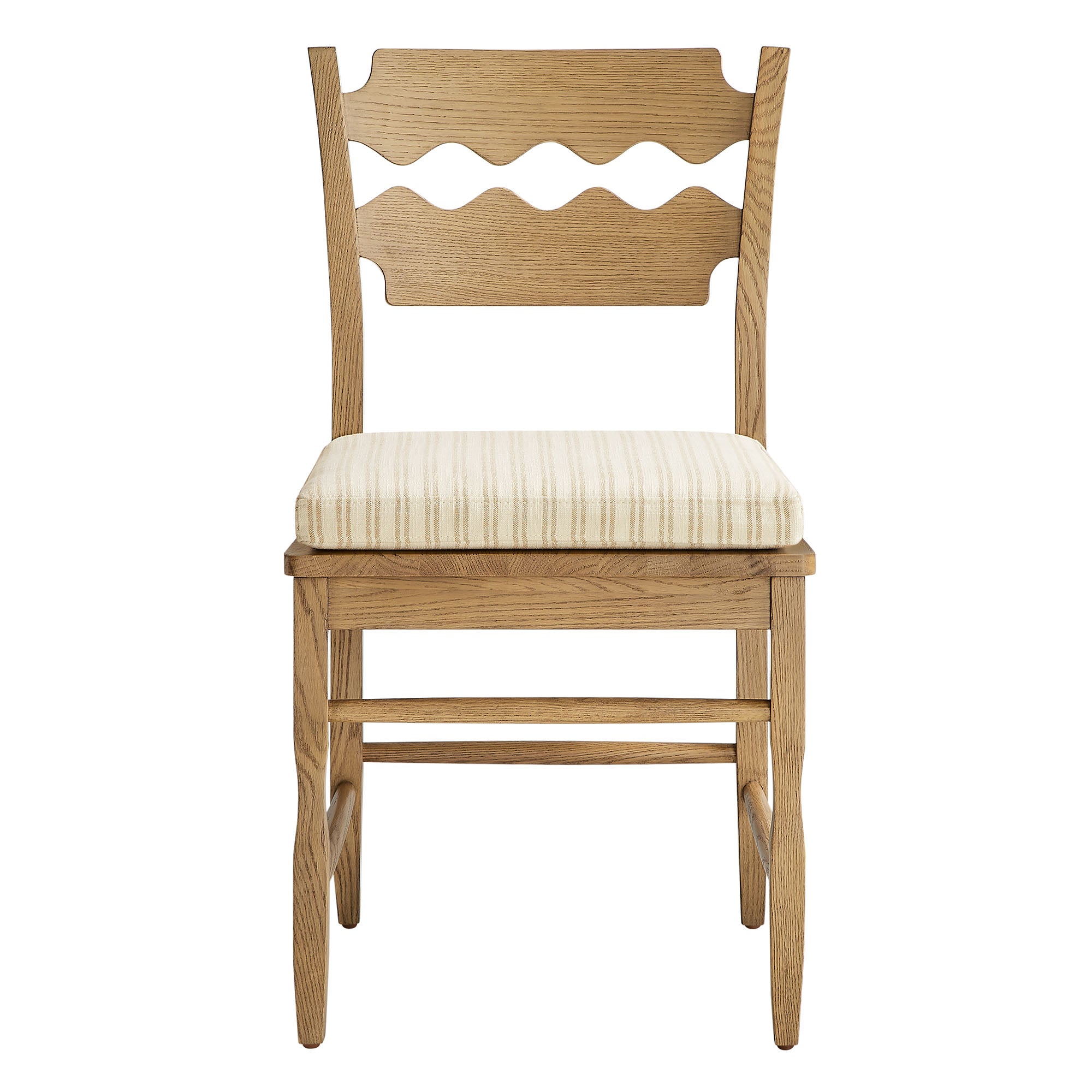 Modway EEI-7798 Jax Oak Wood Dining Chair With Wavy Razor Back and Cushion Set of 2