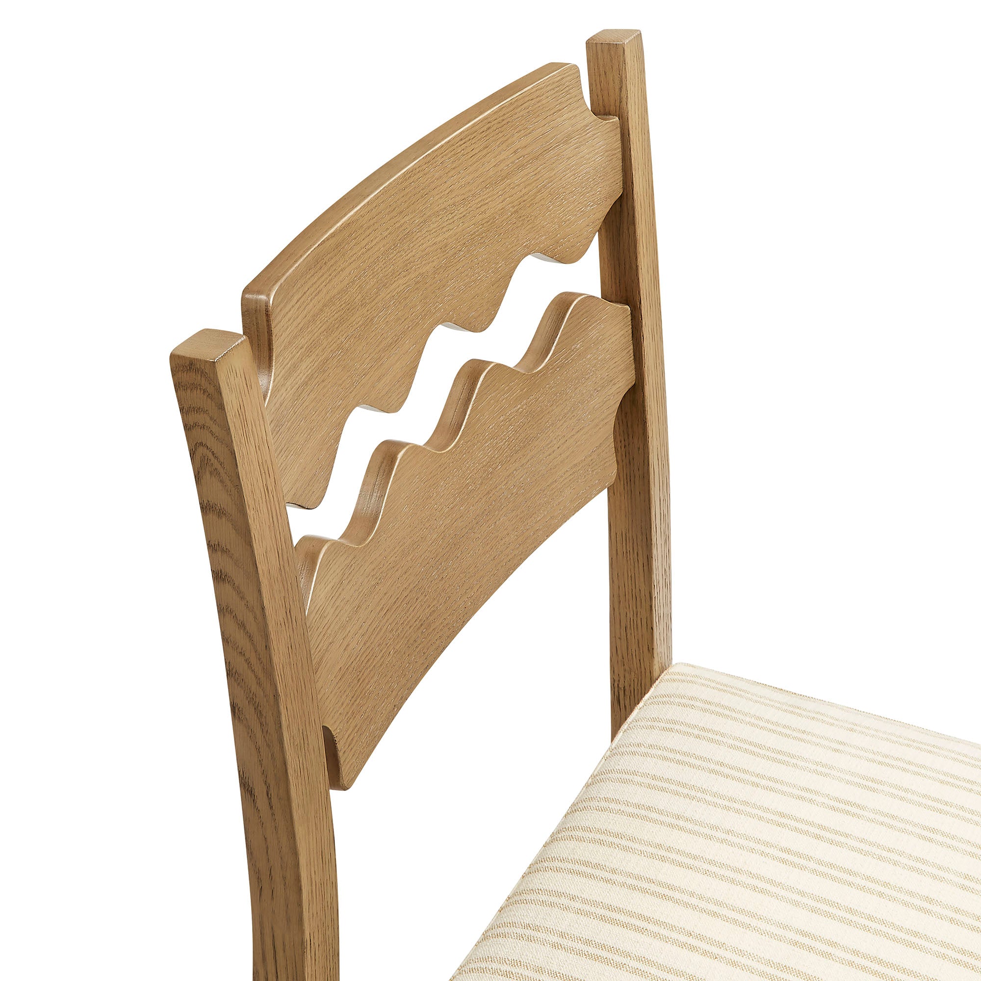 Modway EEI-7798 Jax Oak Wood Dining Chair With Wavy Razor Back and Cushion Set of 2