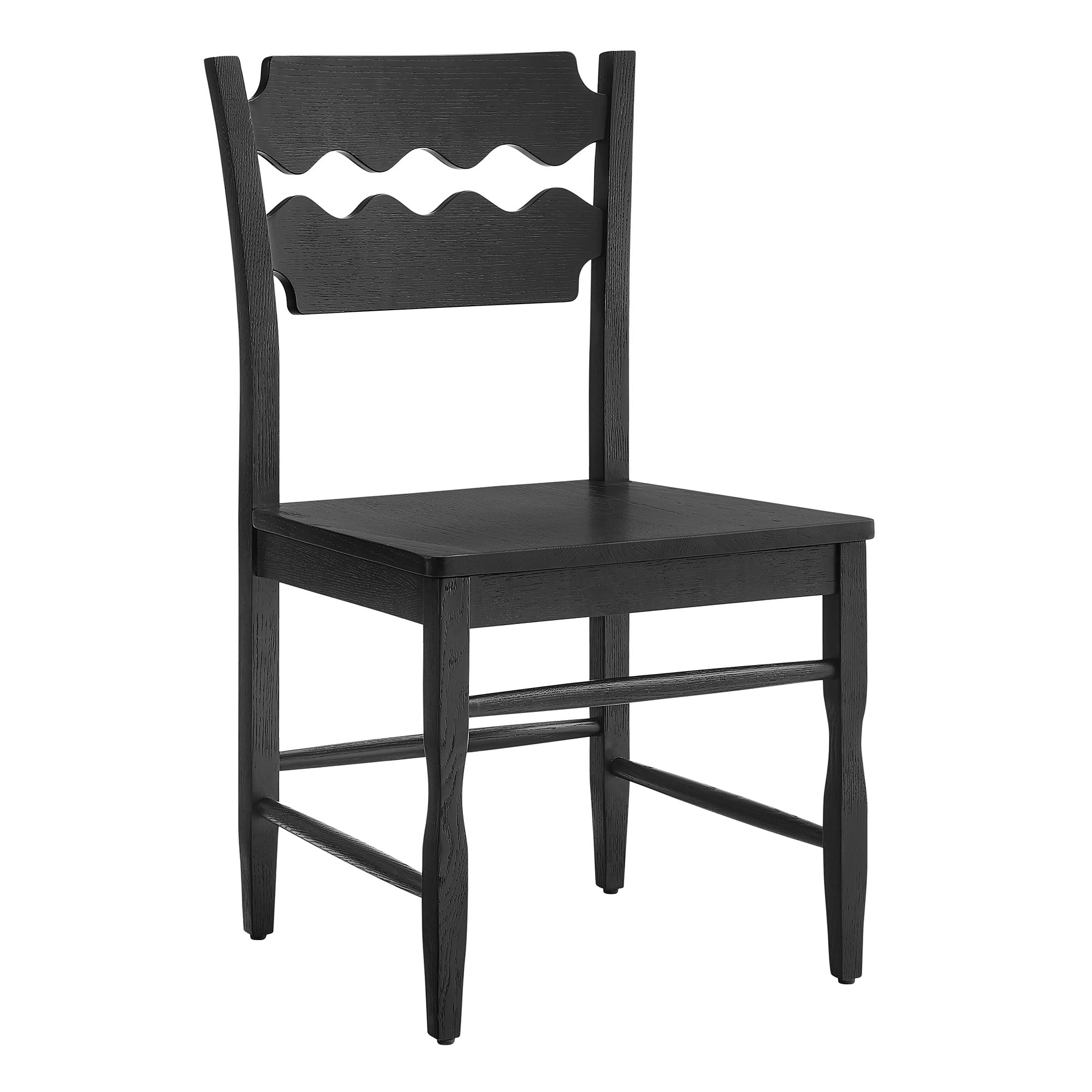 Modway EEI-7799 Jax Oak Wood Dining Chair With Wavy Razor Back Set of 2