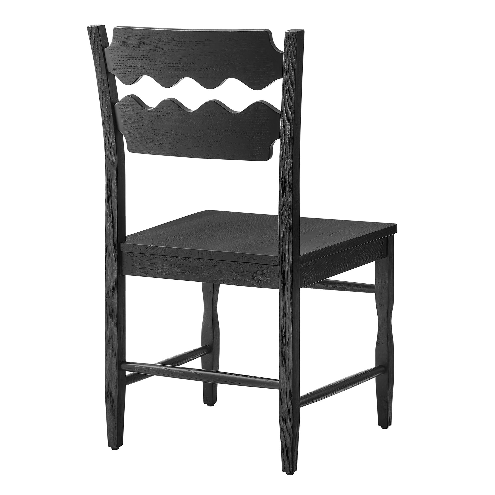 Modway EEI-7799 Jax Oak Wood Dining Chair With Wavy Razor Back Set of 2
