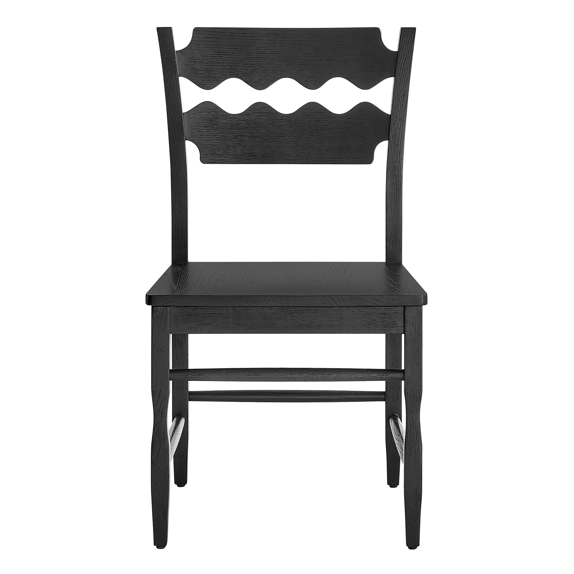 Modway EEI-7799 Jax Oak Wood Dining Chair With Wavy Razor Back Set of 2