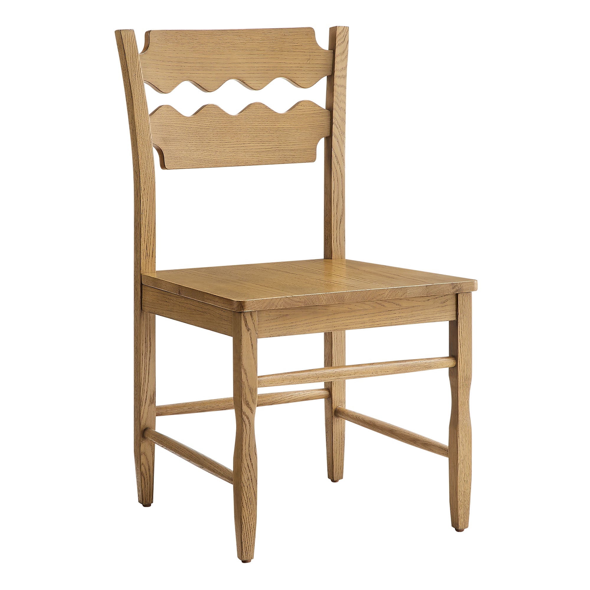 Modway EEI-7799 Jax Oak Wood Dining Chair With Wavy Razor Back Set of 2