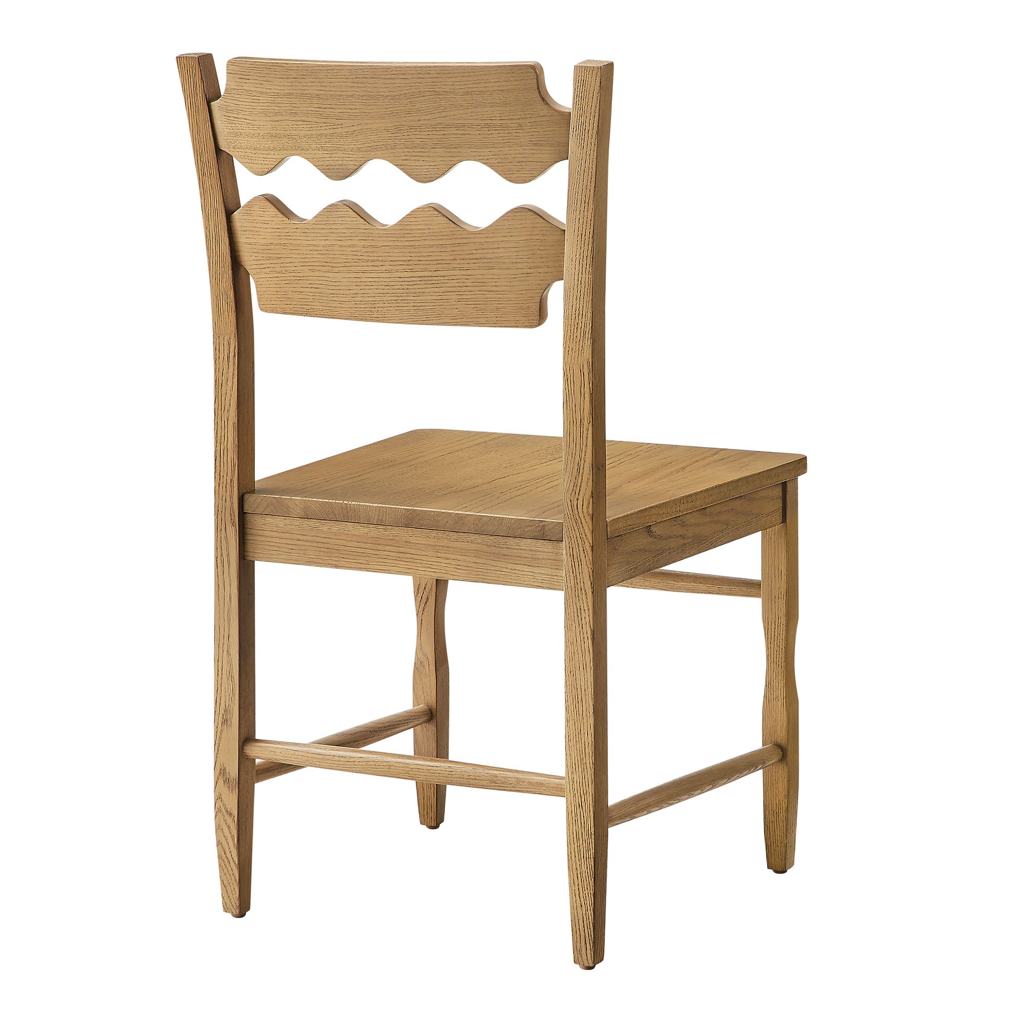 Modway EEI-7799 Jax Oak Wood Dining Chair With Wavy Razor Back Set of 2