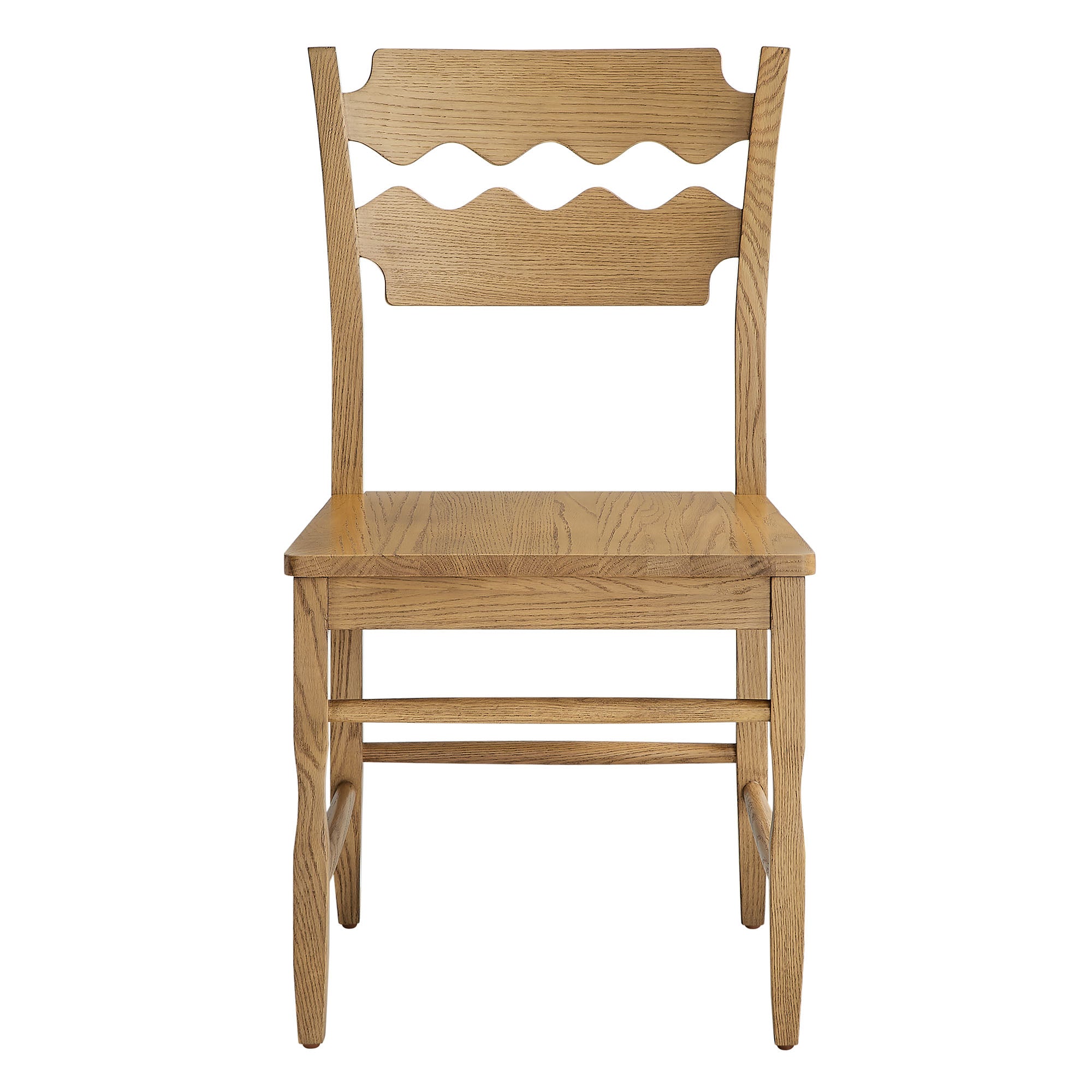 Modway EEI-7799 Jax Oak Wood Dining Chair With Wavy Razor Back Set of 2