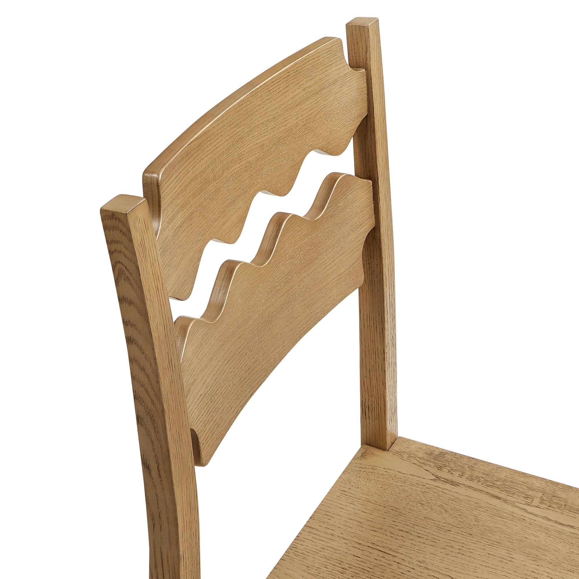 Modway EEI-7799 Jax Oak Wood Dining Chair With Wavy Razor Back Set of 2