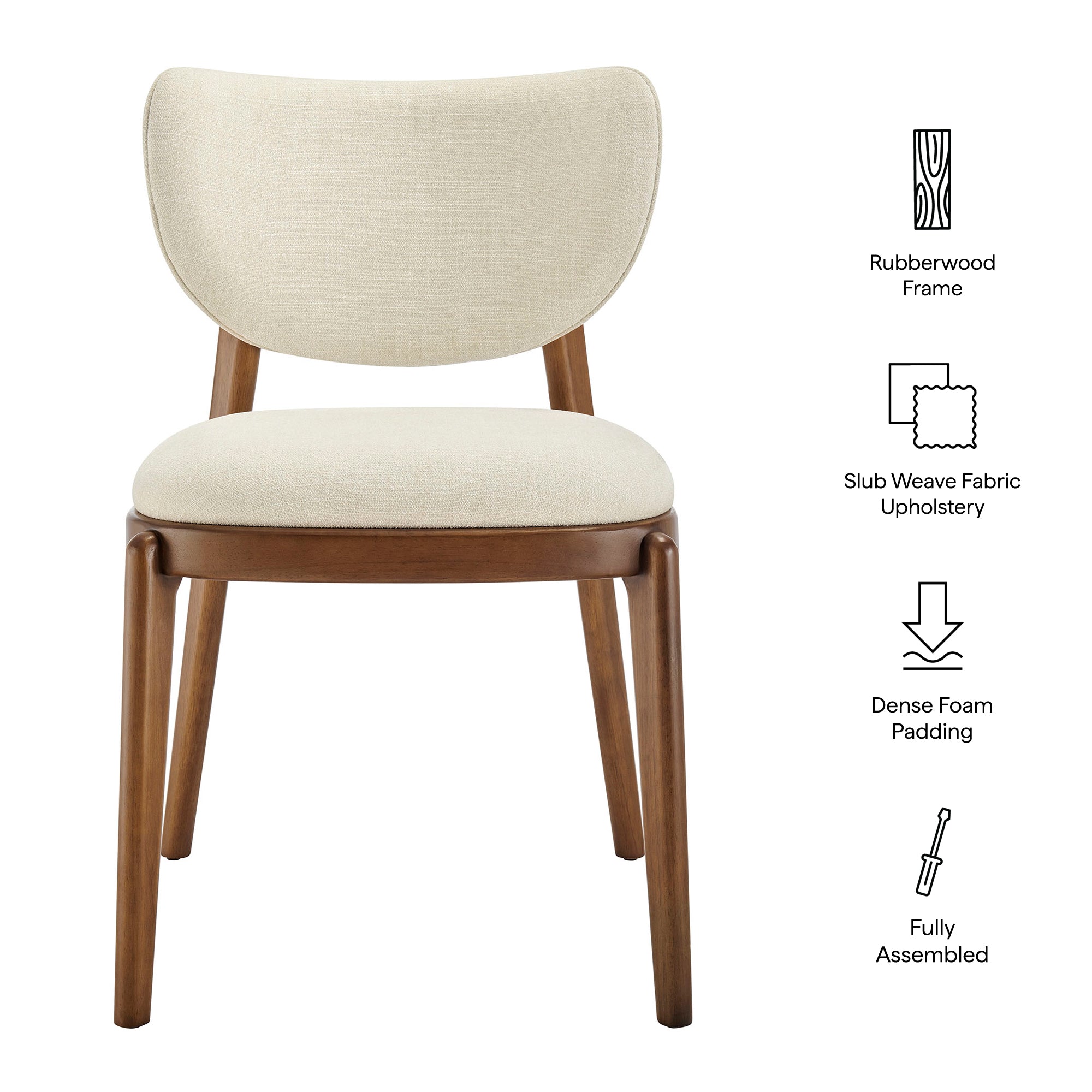 Modway EEI-7800 Fenwick Fabric Dining Chairs Set of 2