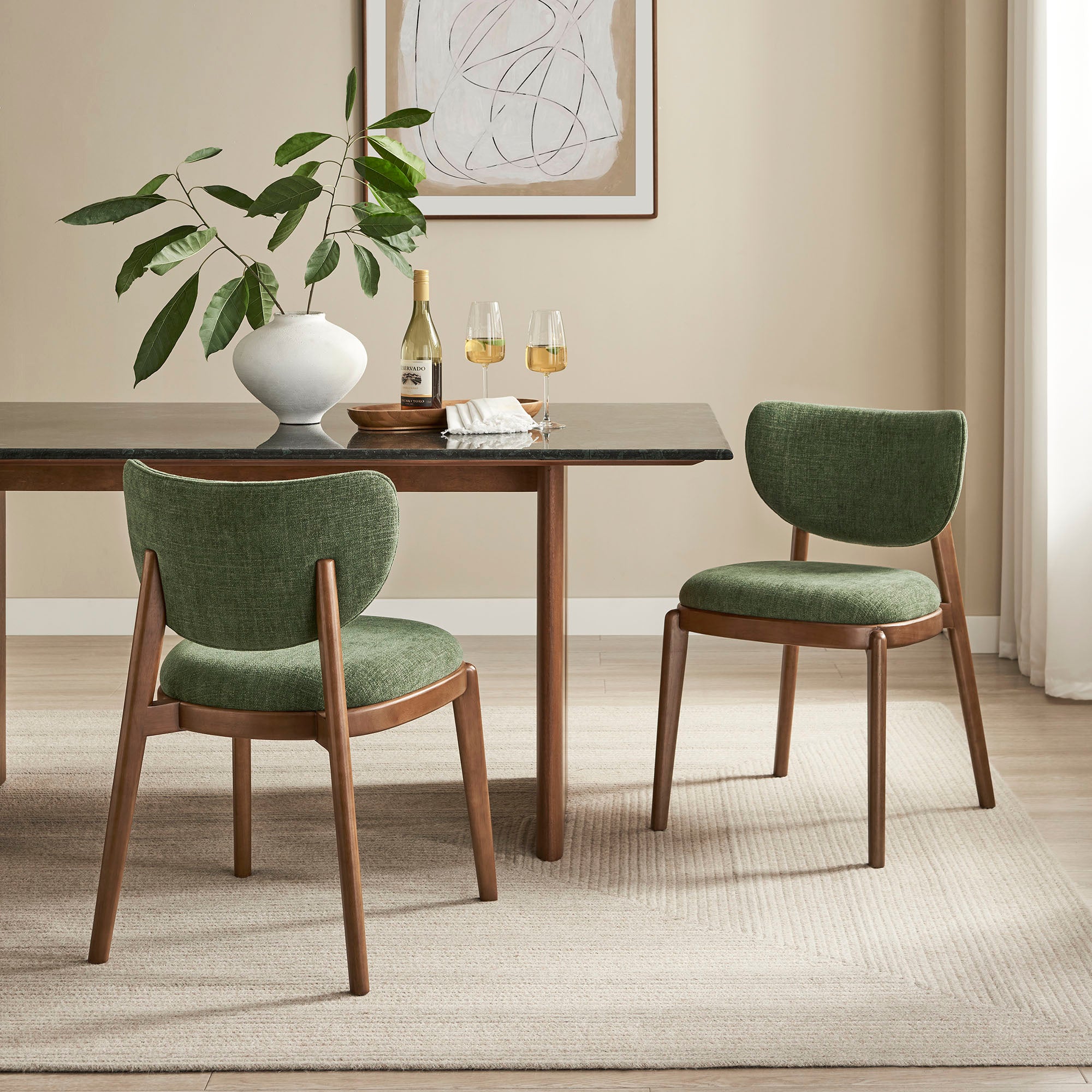 Modway EEI-7800 Fenwick Fabric Dining Chairs Set of 2