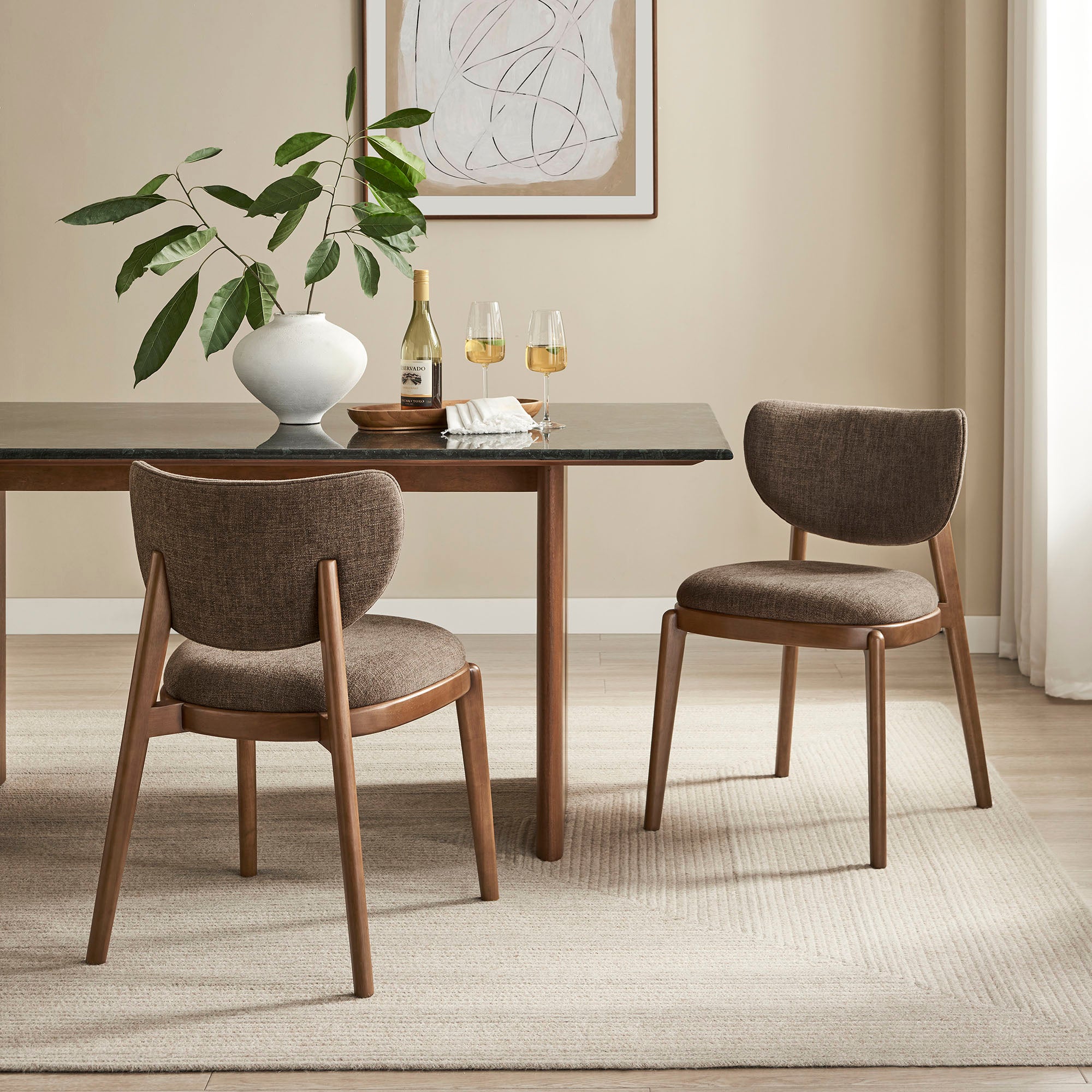 Modway EEI-7800 Fenwick Fabric Dining Chairs Set of 2