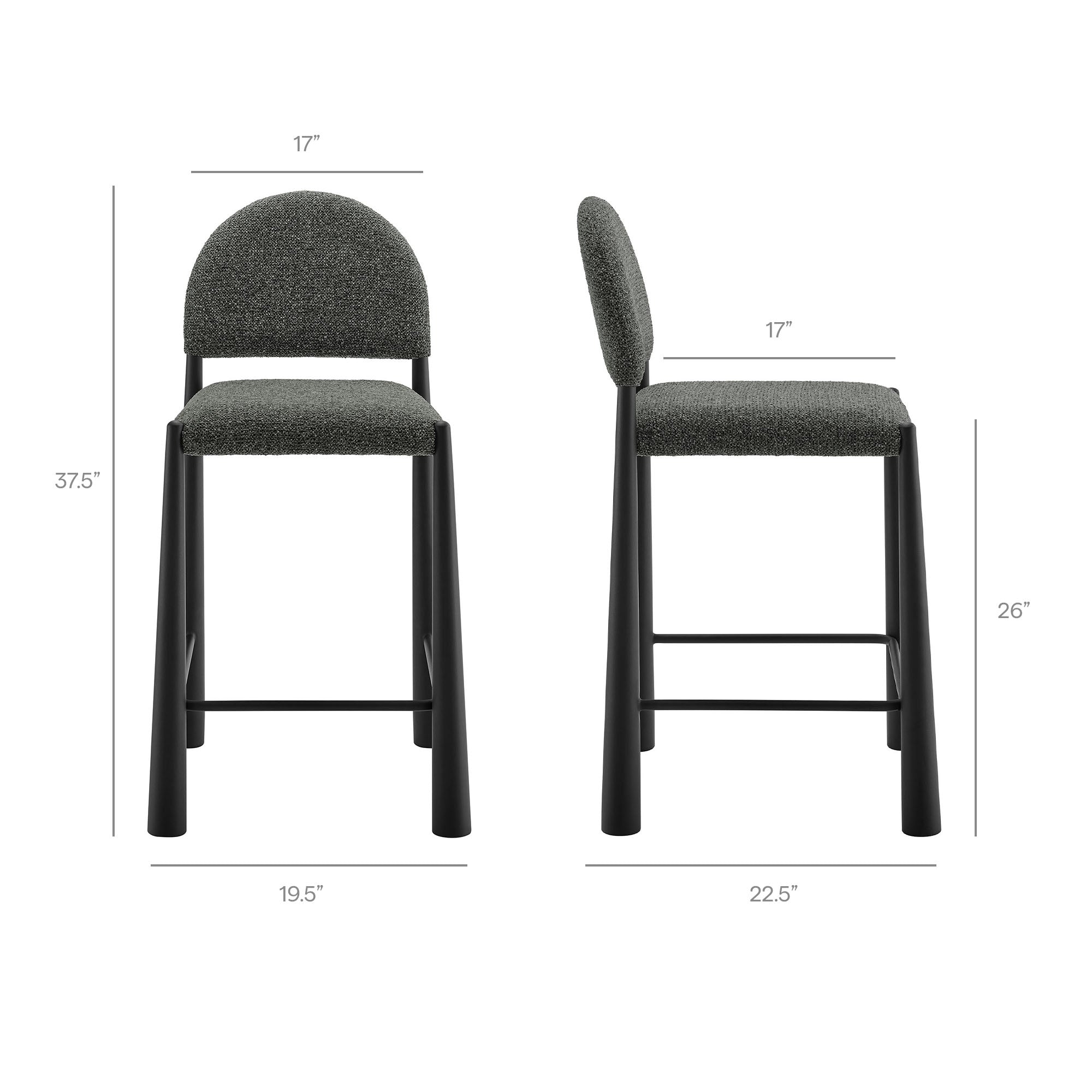 Modway EEI-7801 Hayley Upholstered Fabric Counter Stools Set of 2