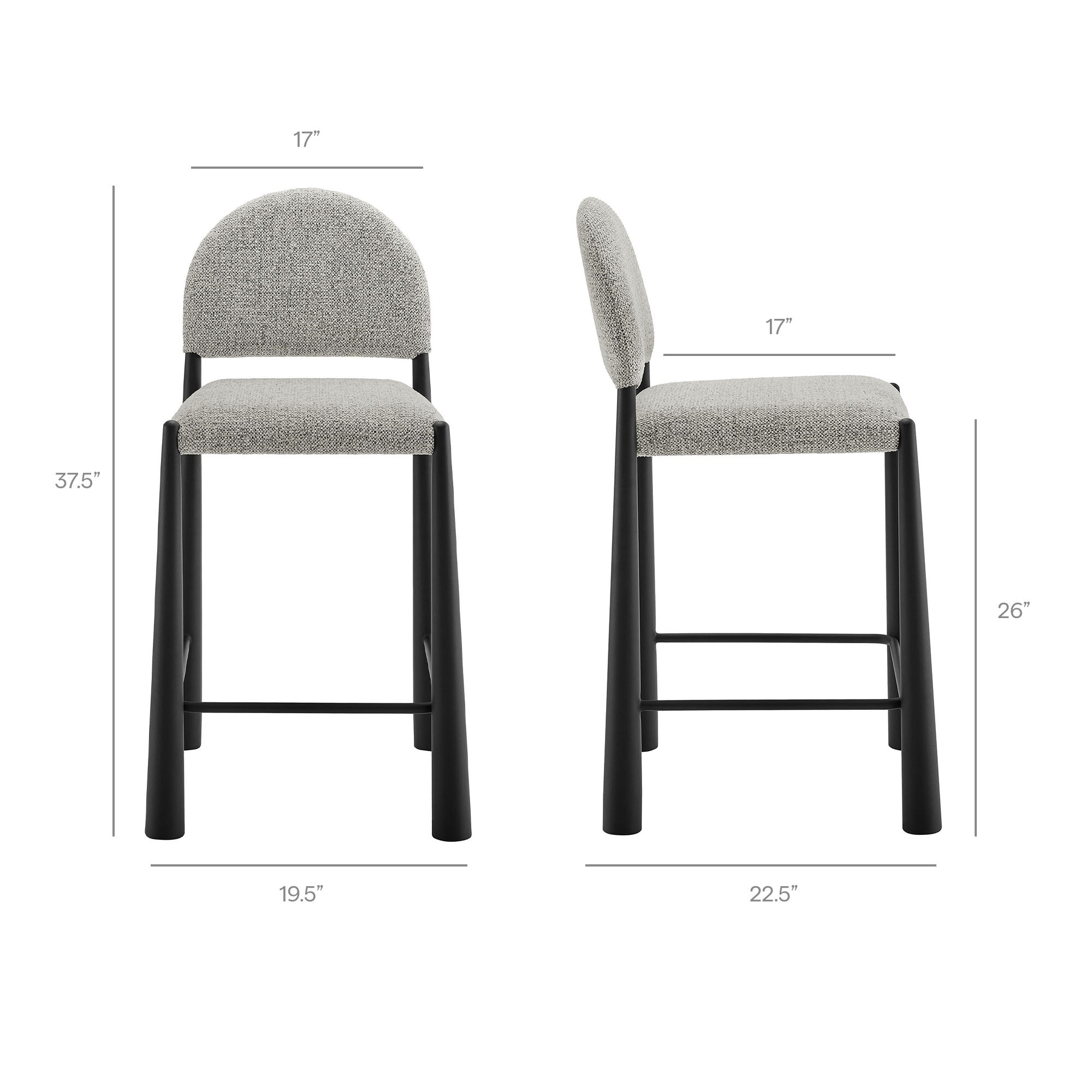 Modway EEI-7801 Hayley Upholstered Fabric Counter Stools Set of 2