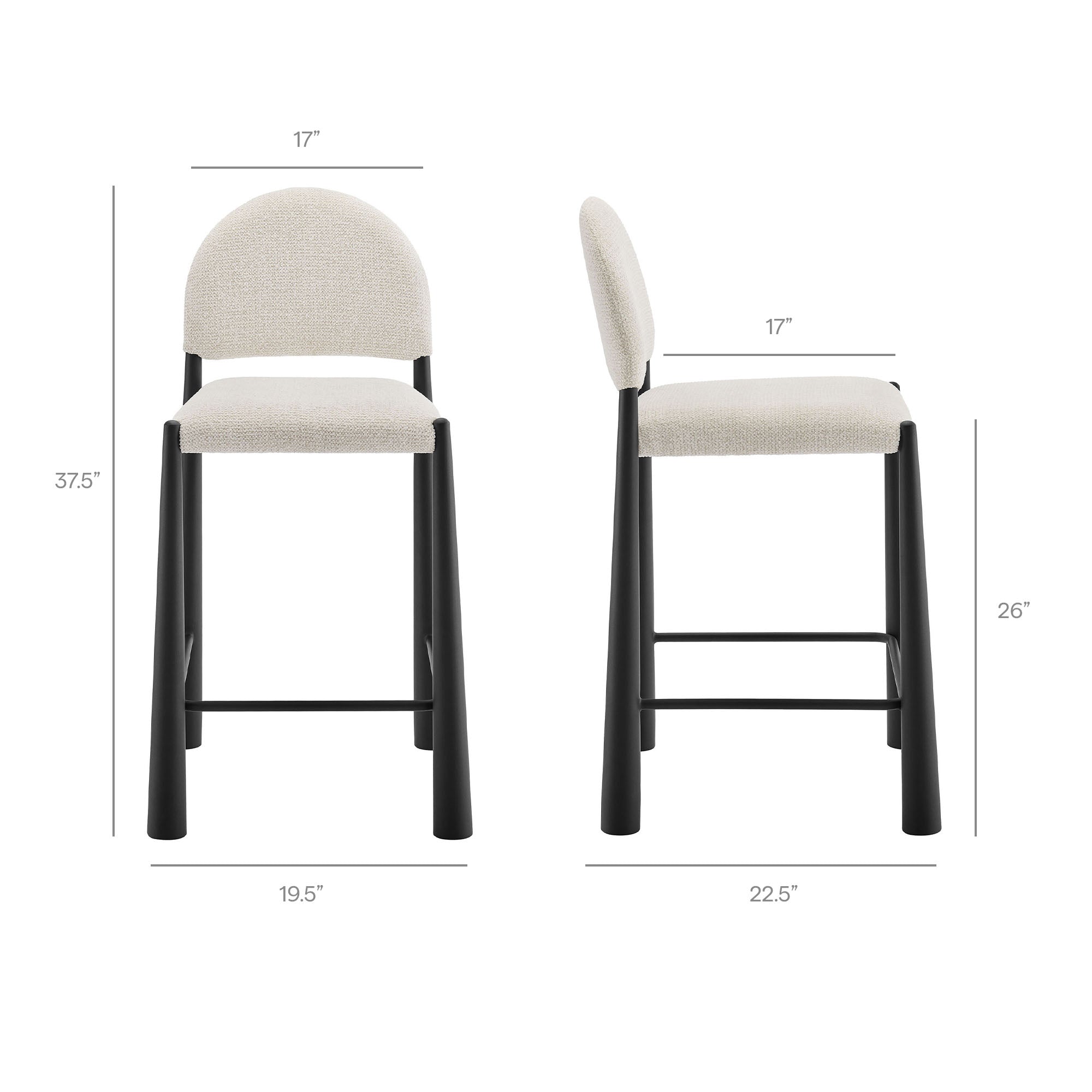 Modway EEI-7801 Hayley Upholstered Fabric Counter Stools Set of 2