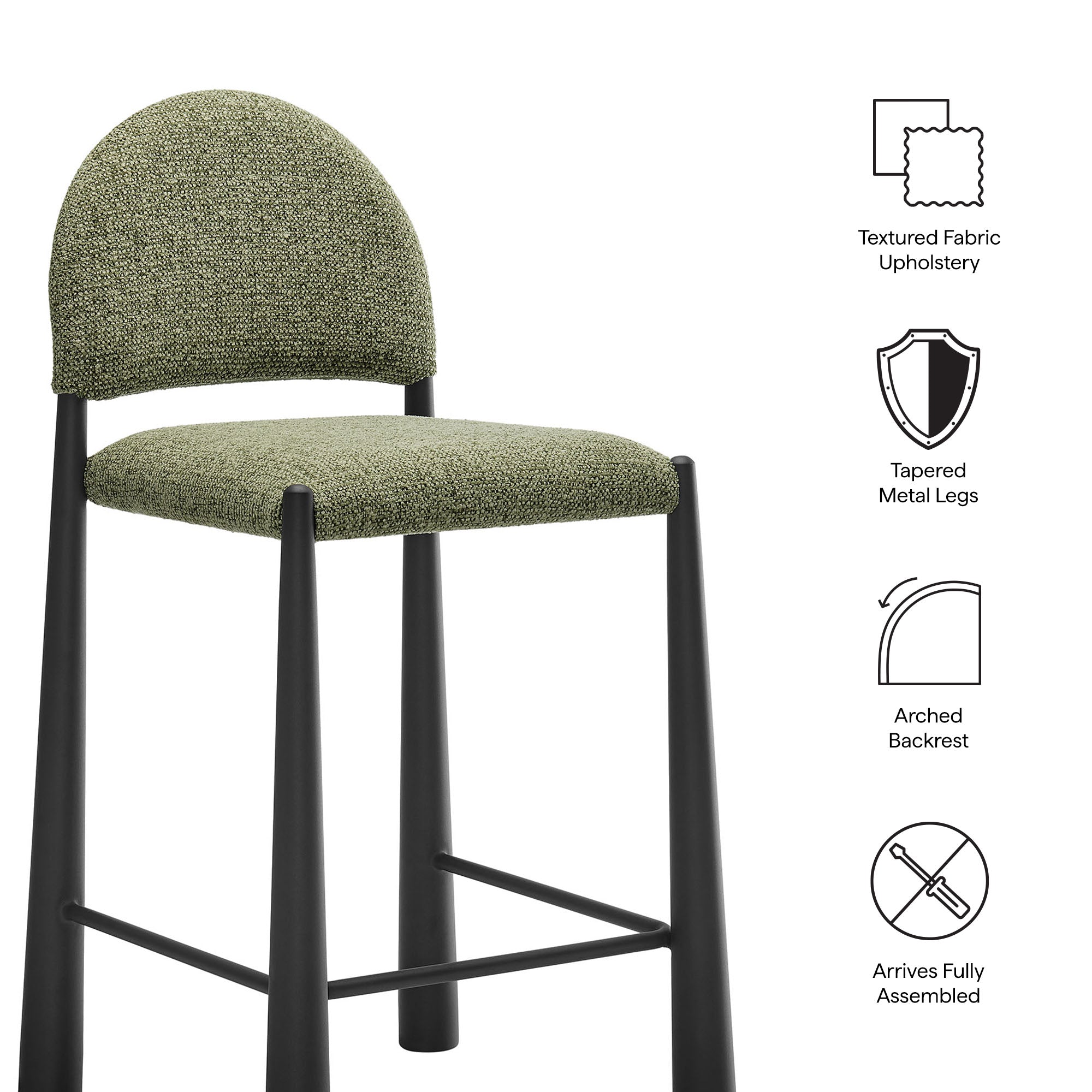 Modway EEI-7801 Hayley Upholstered Fabric Counter Stools Set of 2
