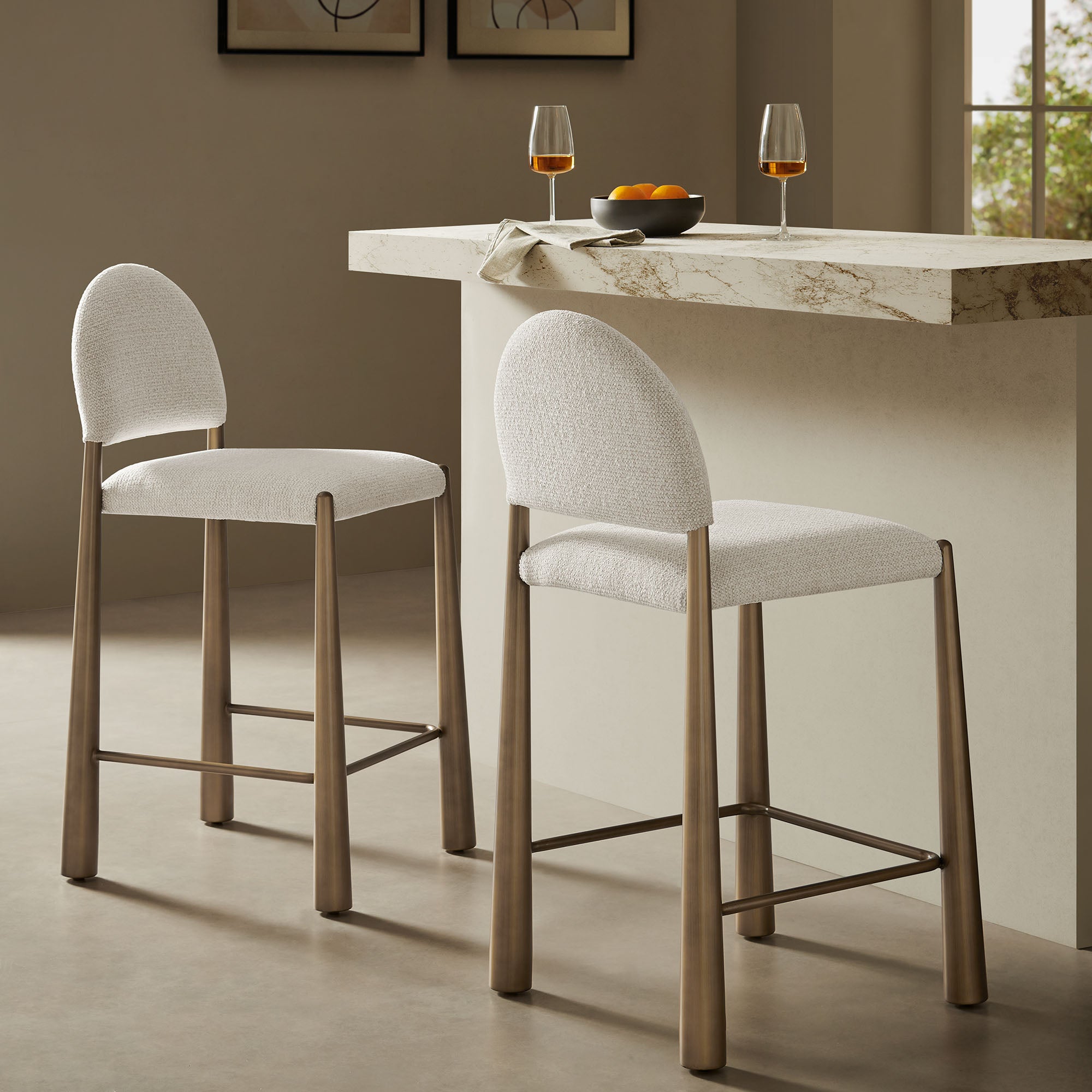 Modway EEI-7801 Hayley Upholstered Fabric Counter Stools Set of 2