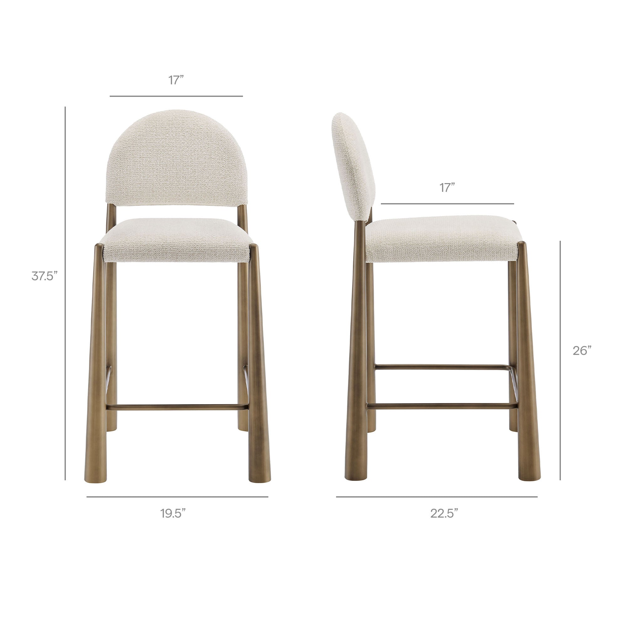 Modway EEI-7801 Hayley Upholstered Fabric Counter Stools Set of 2