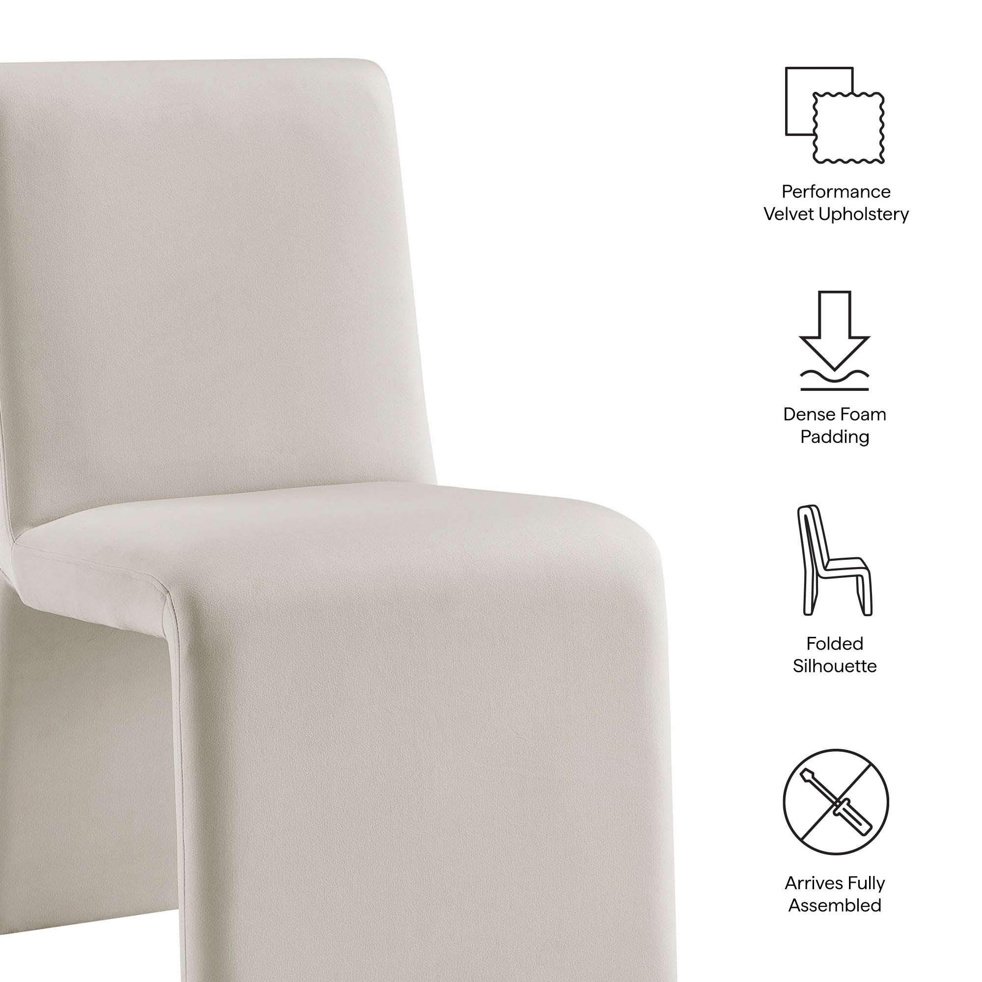 Modway EEI-7826 Emory Performance Velvet Dining Side Chair Set of 2