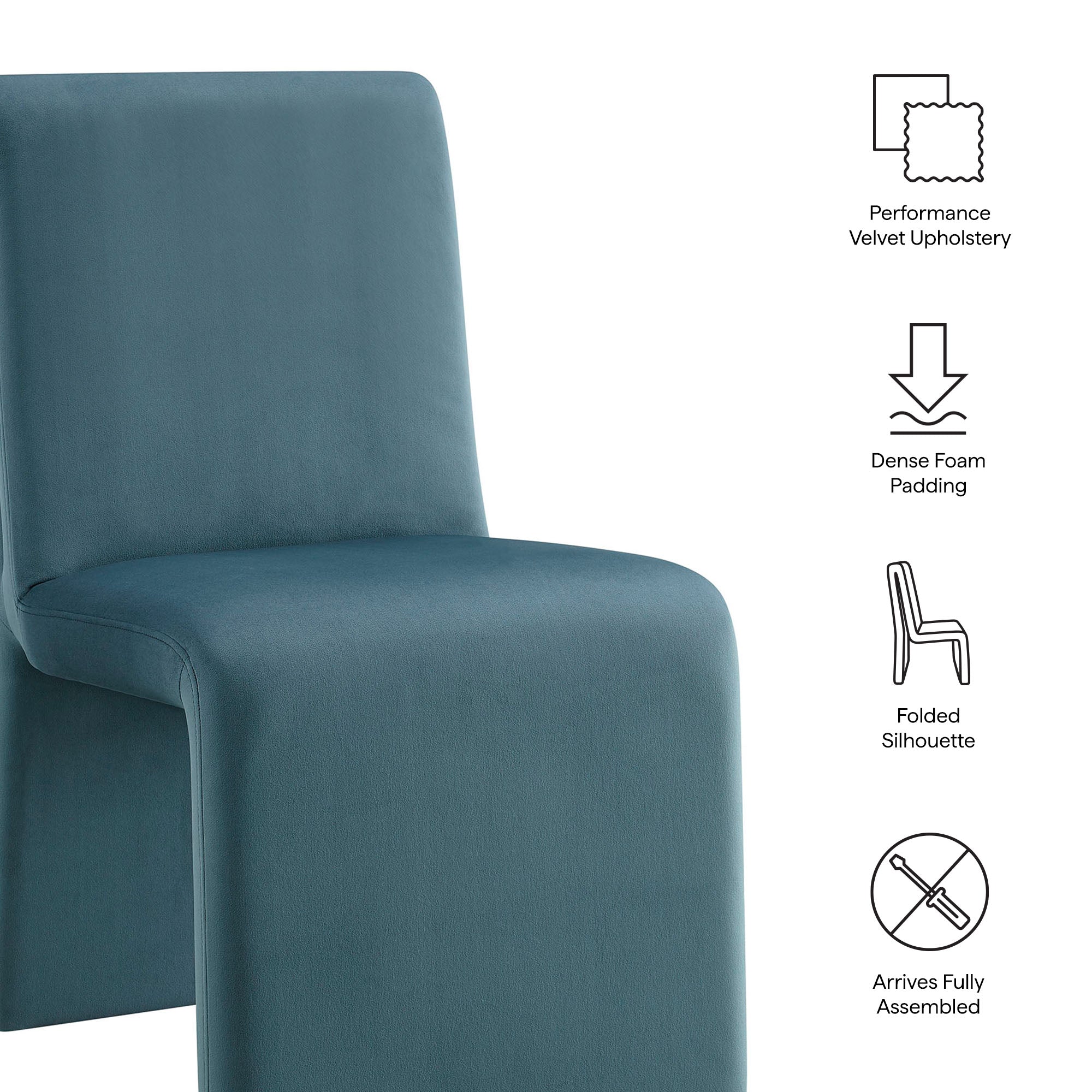 Modway EEI-7826 Emory Performance Velvet Dining Side Chair Set of 2