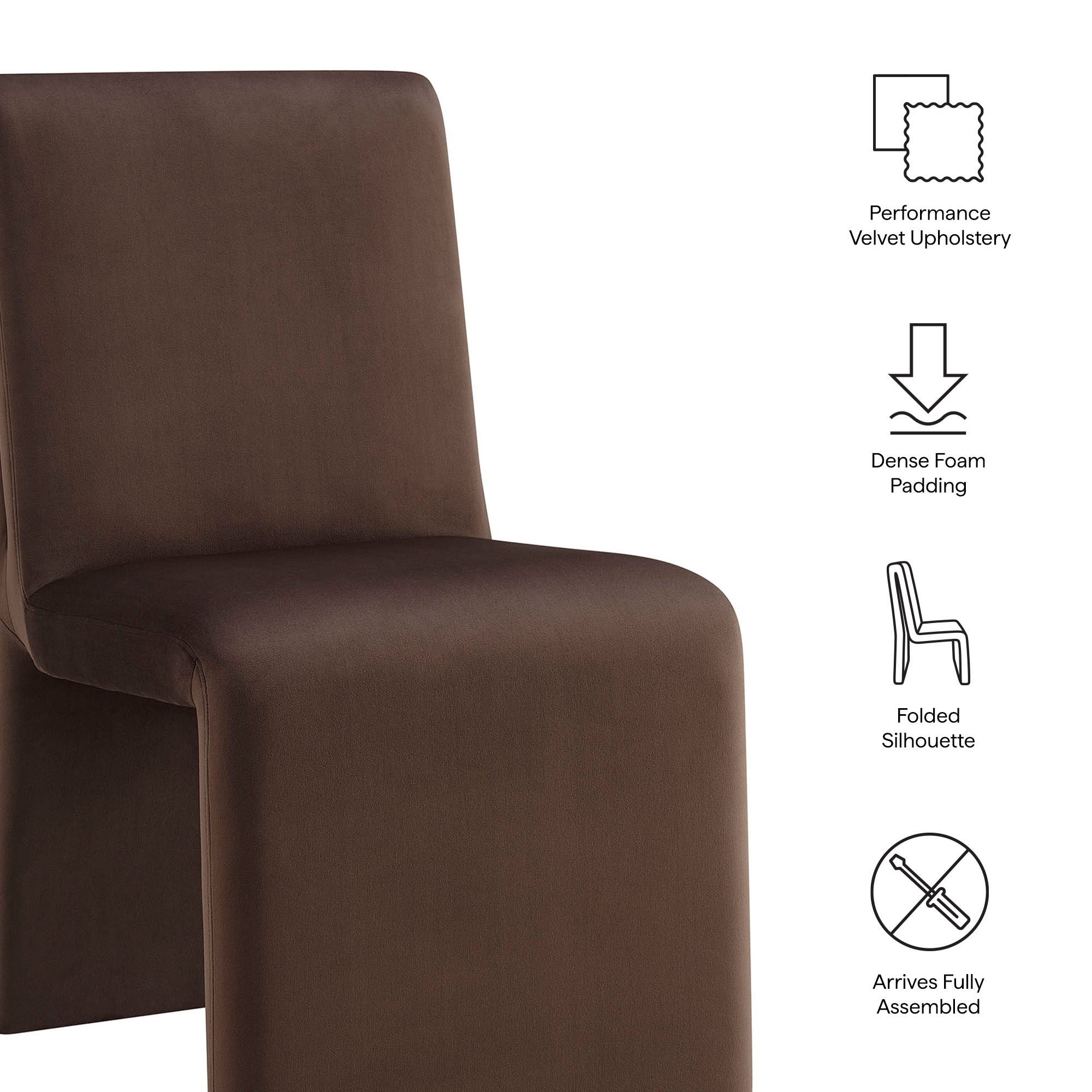 Modway EEI-7826 Emory Performance Velvet Dining Side Chair Set of 2