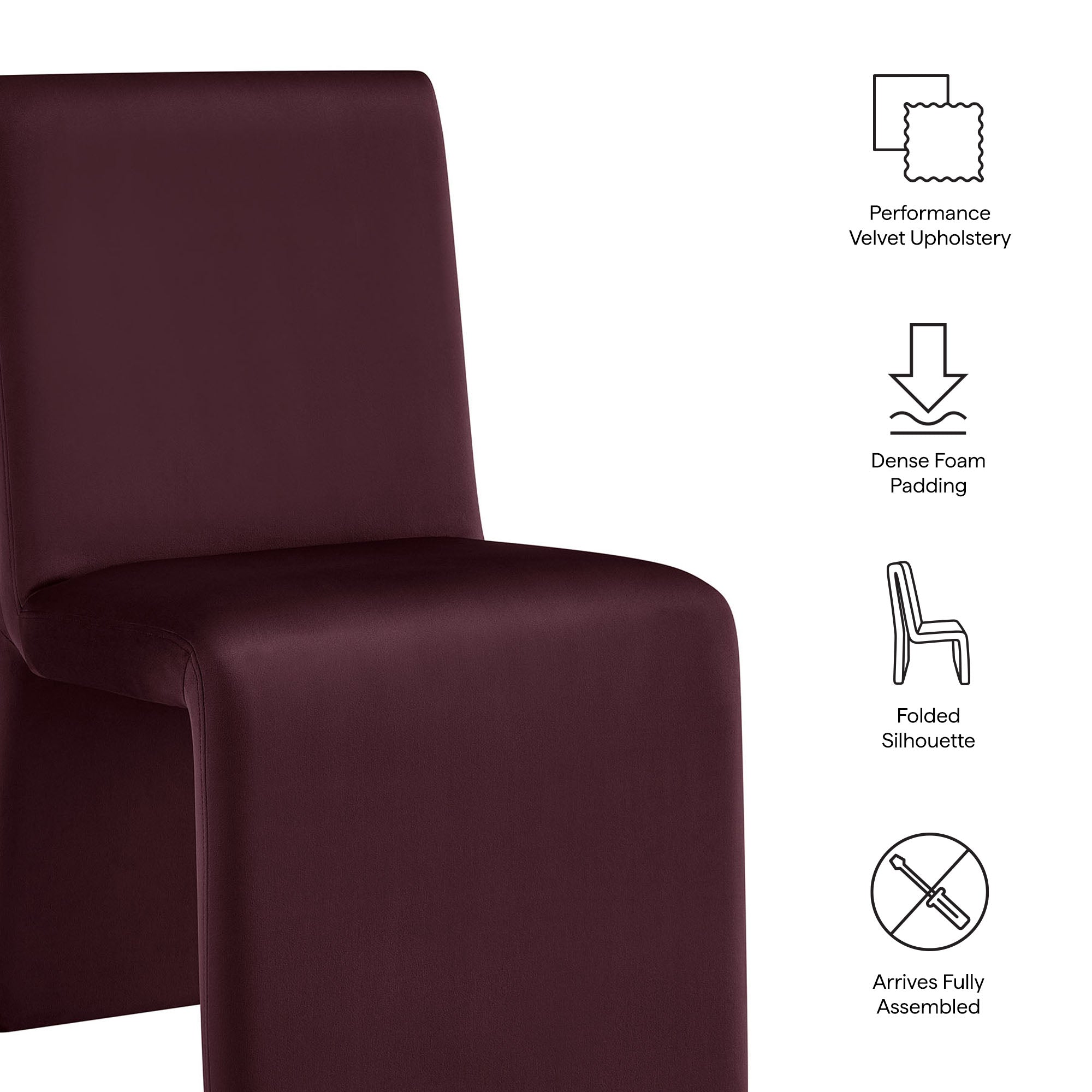 Modway EEI-7826 Emory Performance Velvet Dining Side Chair Set of 2