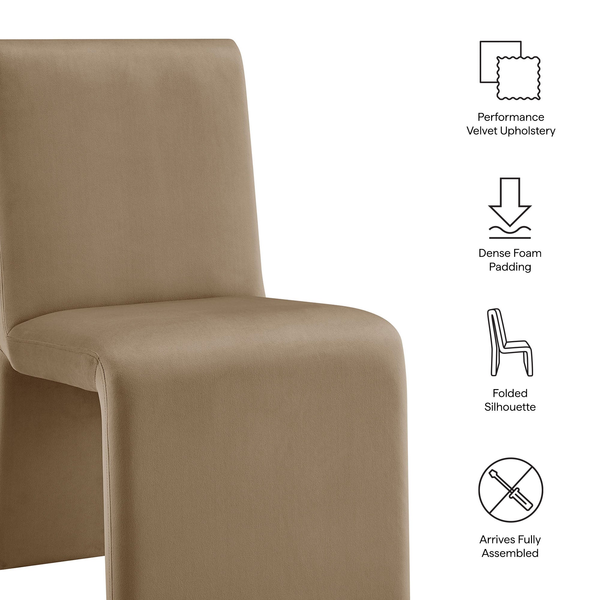 Modway EEI-7826 Emory Performance Velvet Dining Side Chair Set of 2