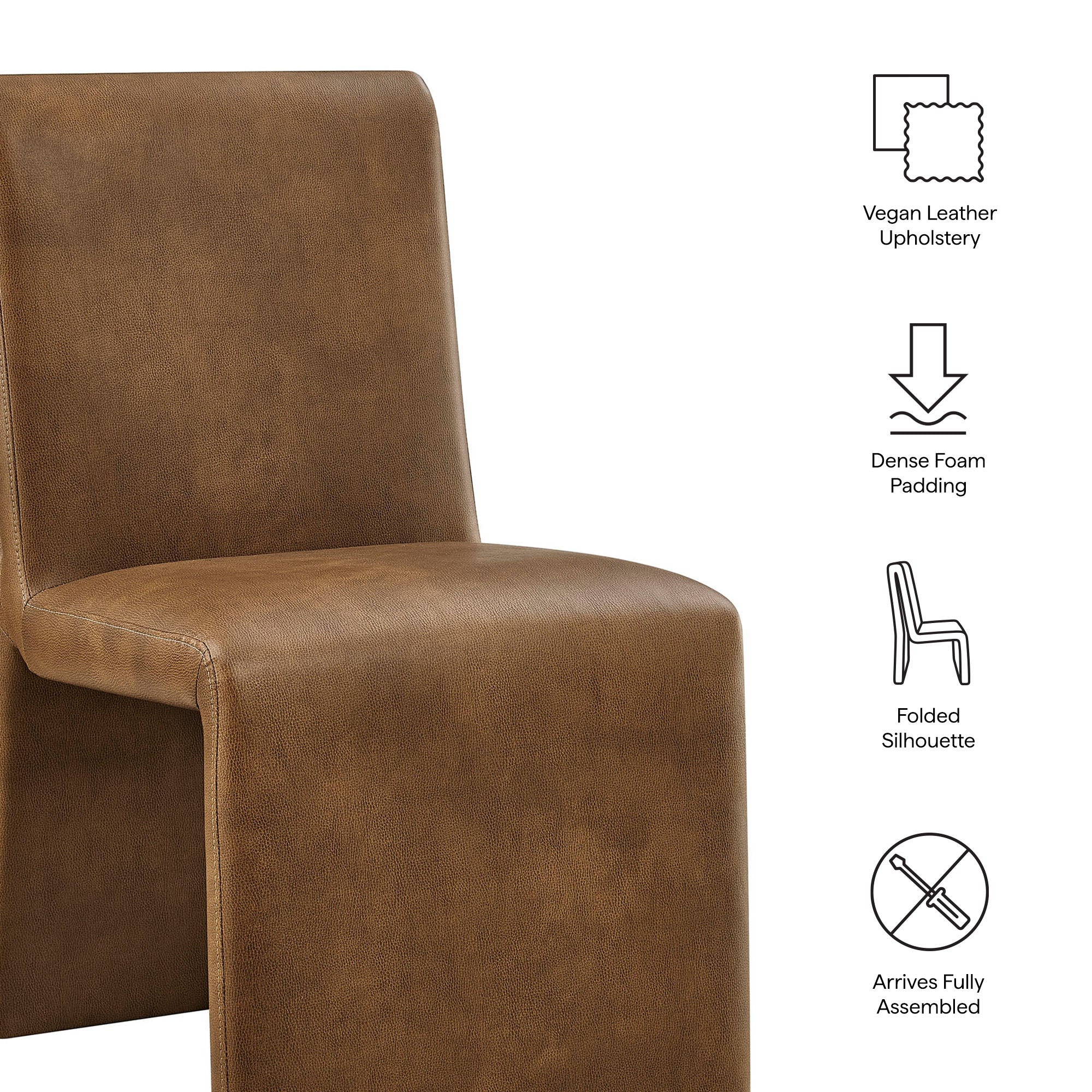 Modway EEI-7827 Emory Vegan Leather Dining Side Chair Set of 2