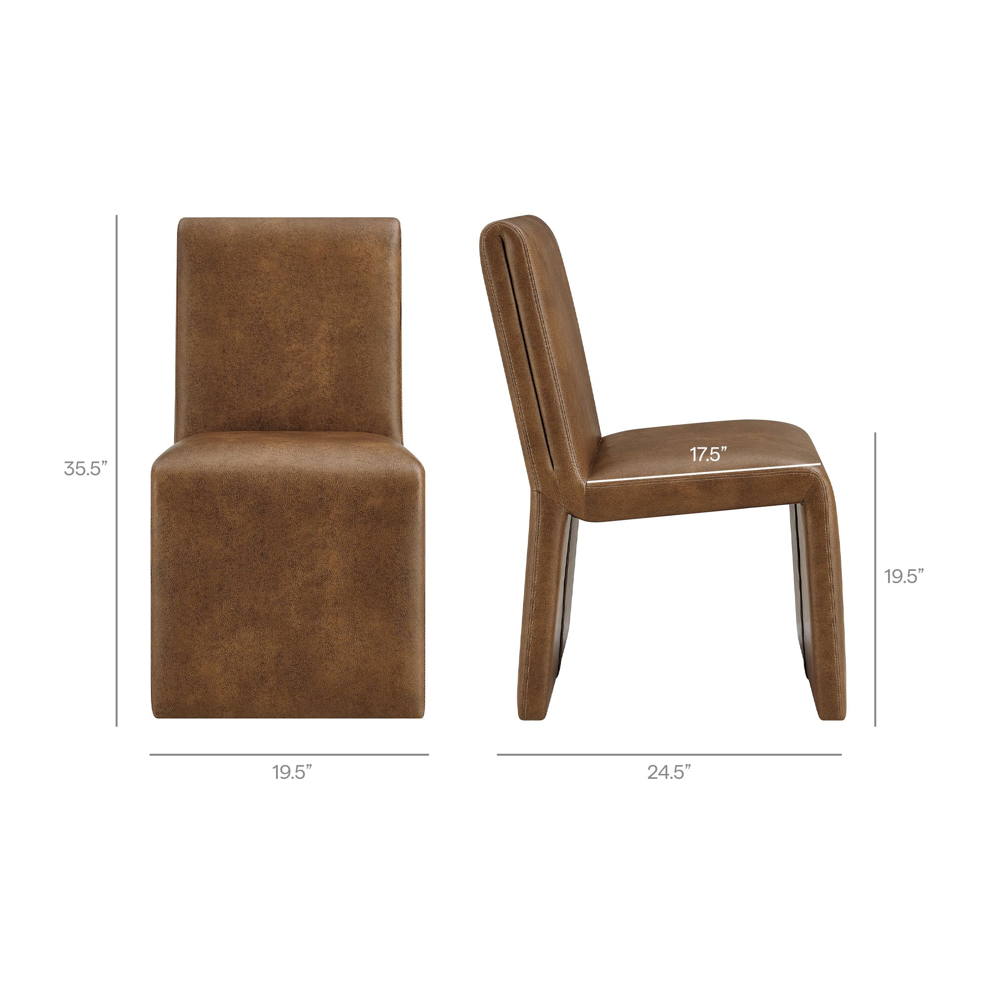 Modway EEI-7827 Emory Vegan Leather Dining Side Chair Set of 2
