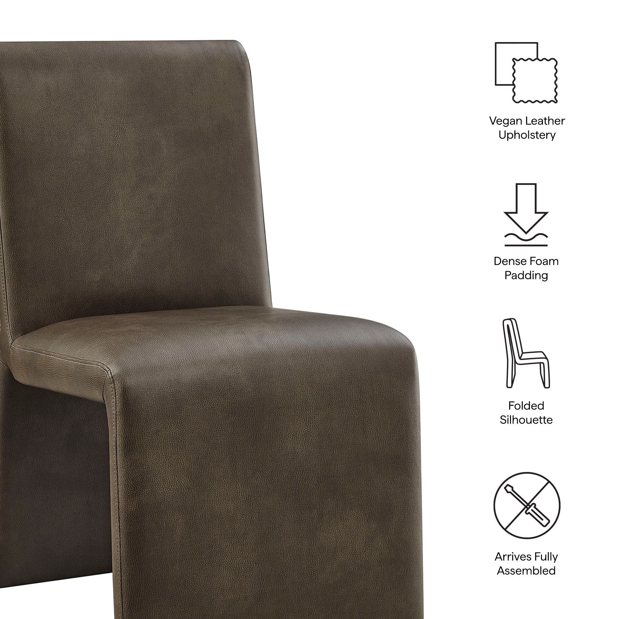 Modway EEI-7827 Emory Vegan Leather Dining Side Chair Set of 2