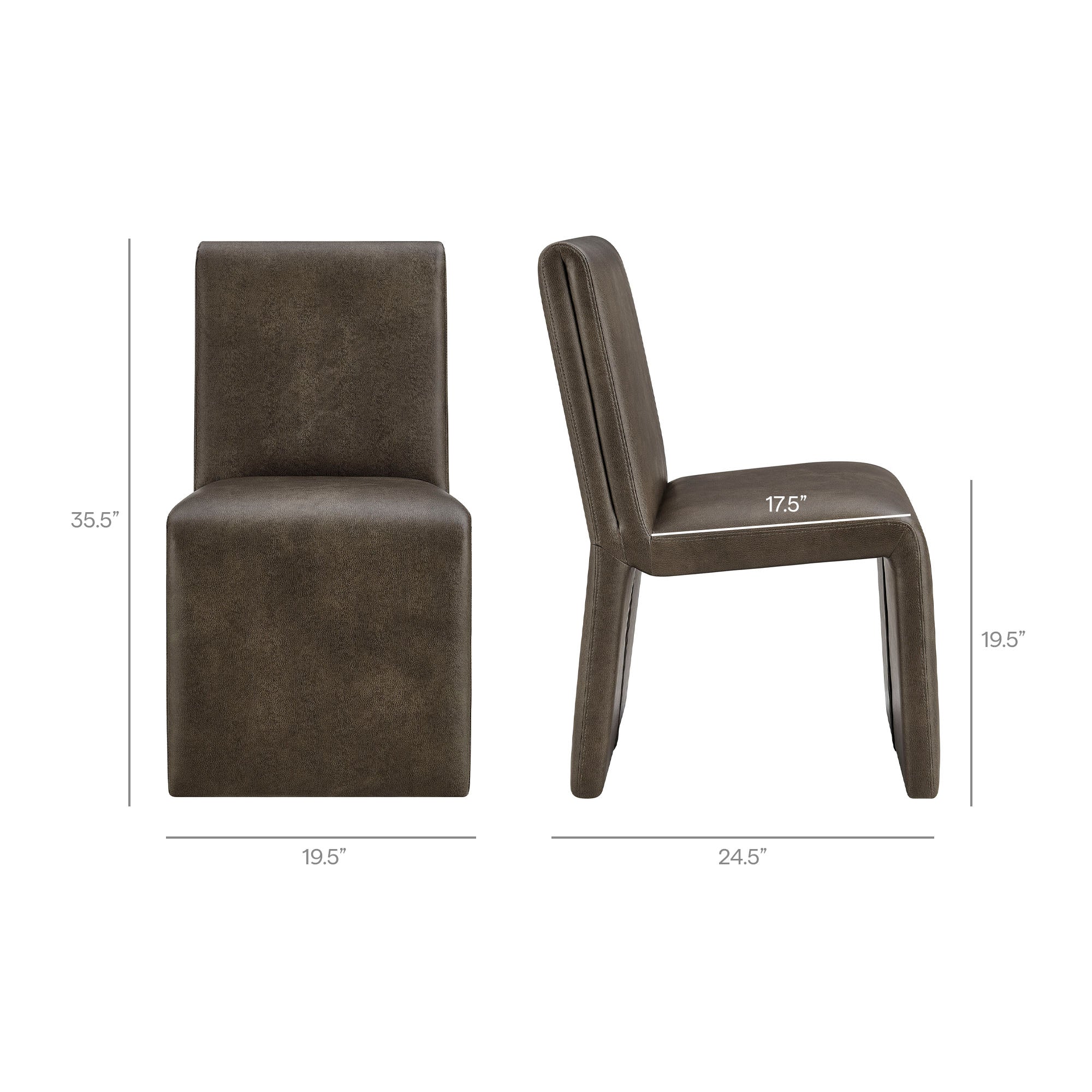 Modway EEI-7827 Emory Vegan Leather Dining Side Chair Set of 2