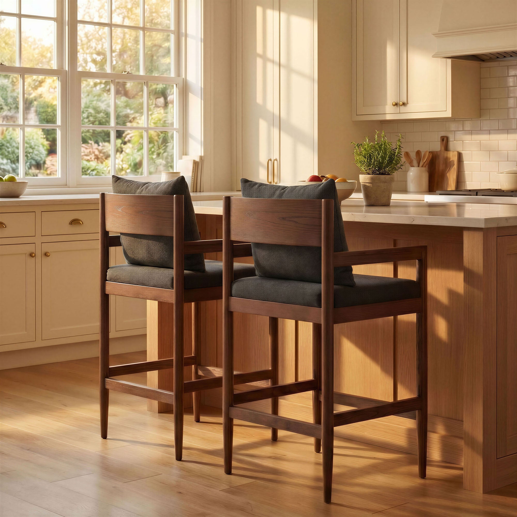 Modway Remington Wood Counter Stool Set of 2 EEI-7833