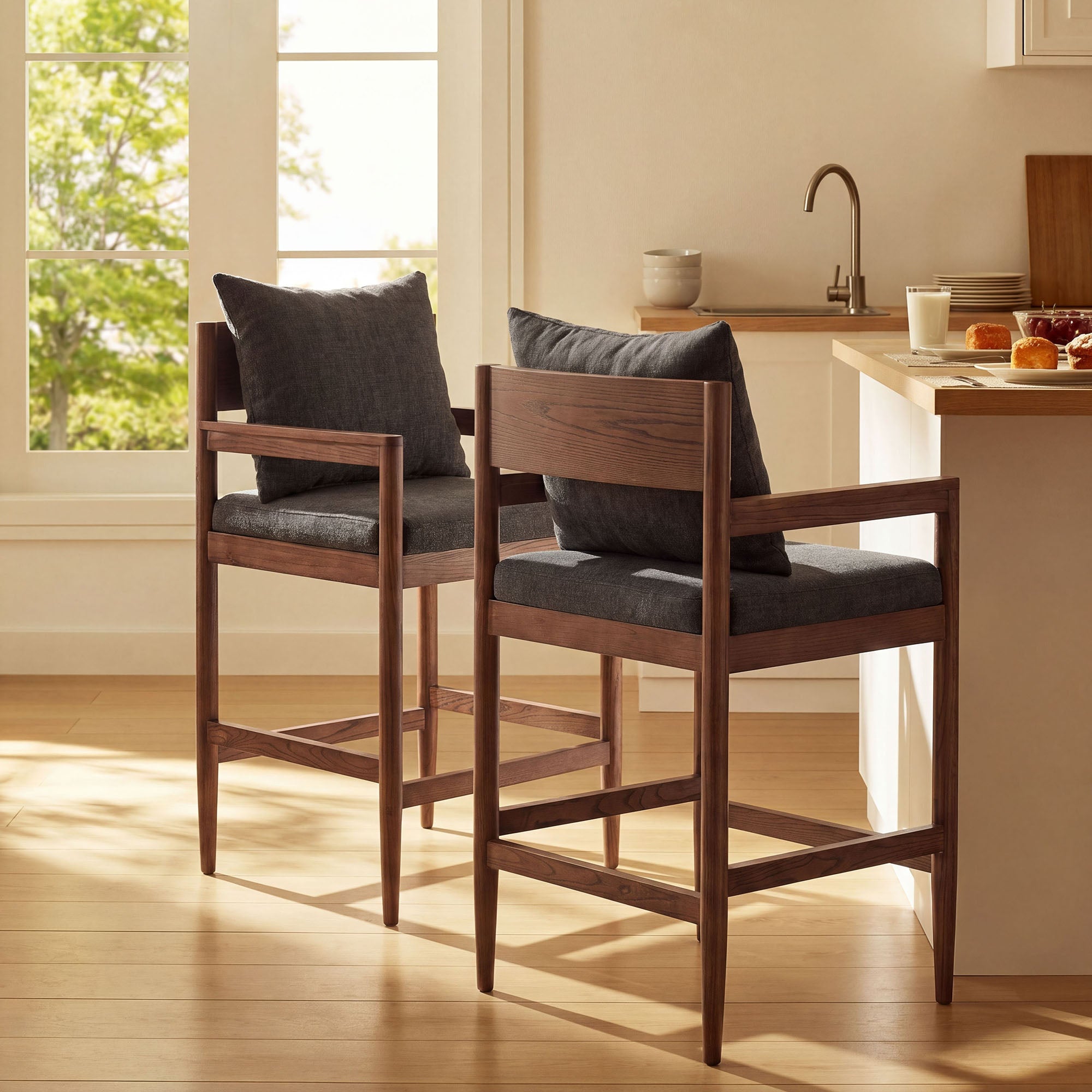 Modway Remington Wood Counter Stool Set of 2 EEI-7833