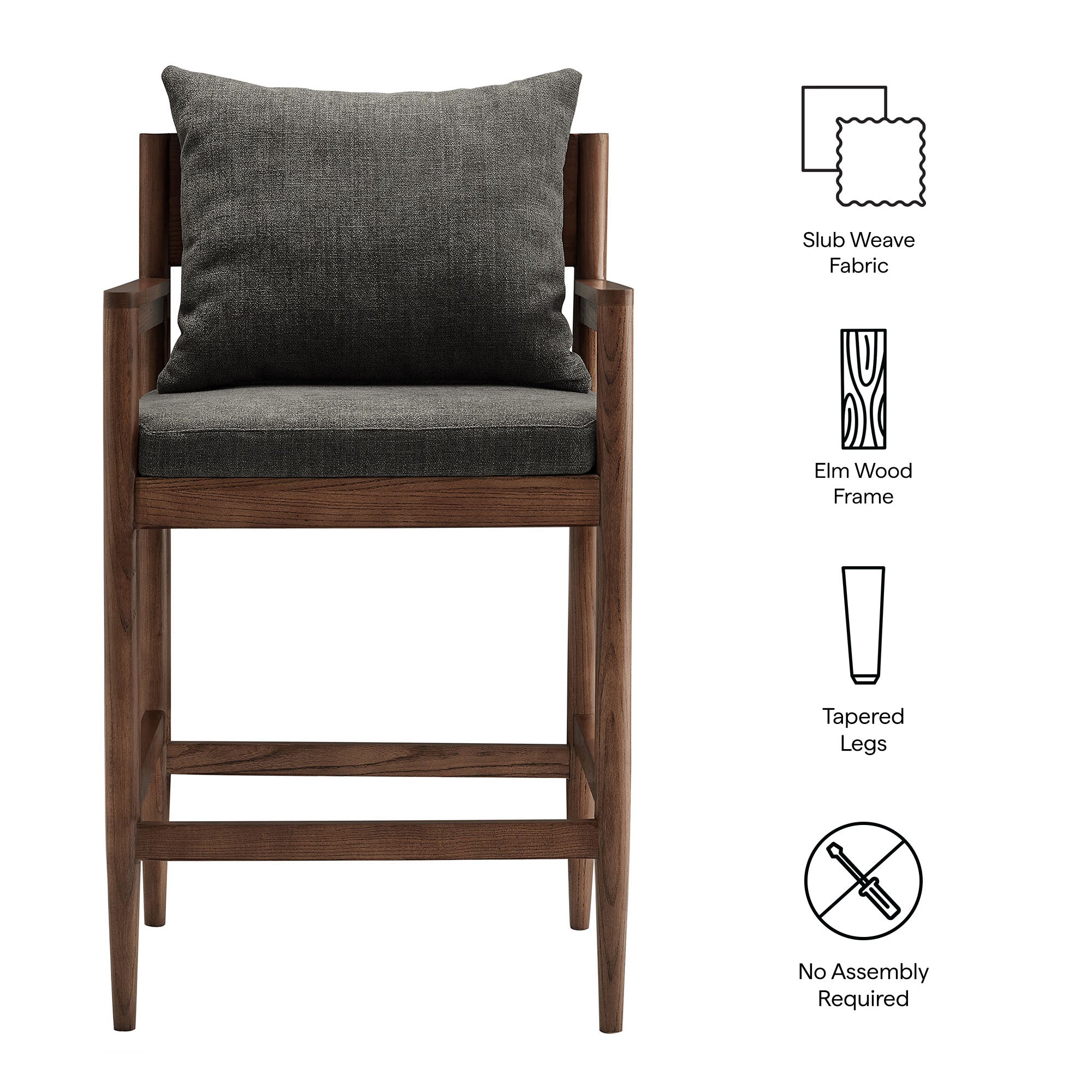 Modway Remington Wood Counter Stool Set of 2 EEI-7833