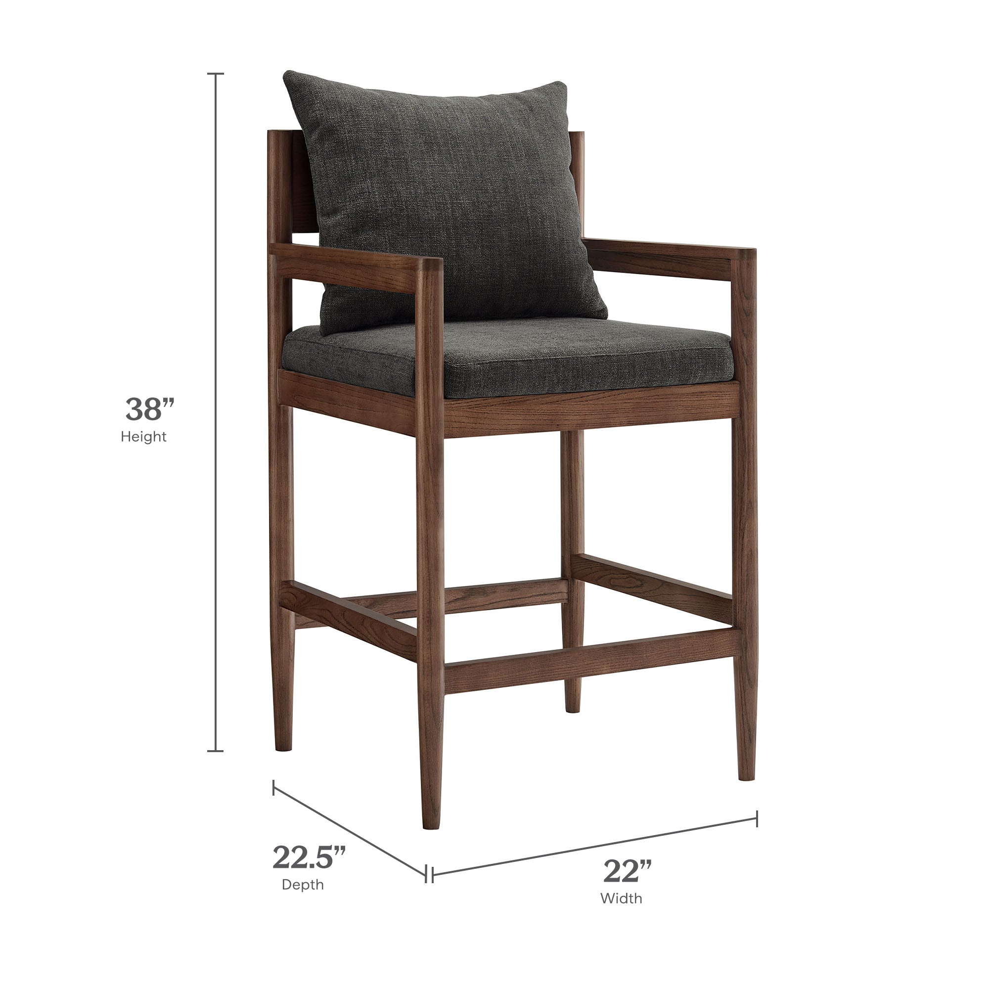 Modway Remington Wood Counter Stool Set of 2 EEI-7833