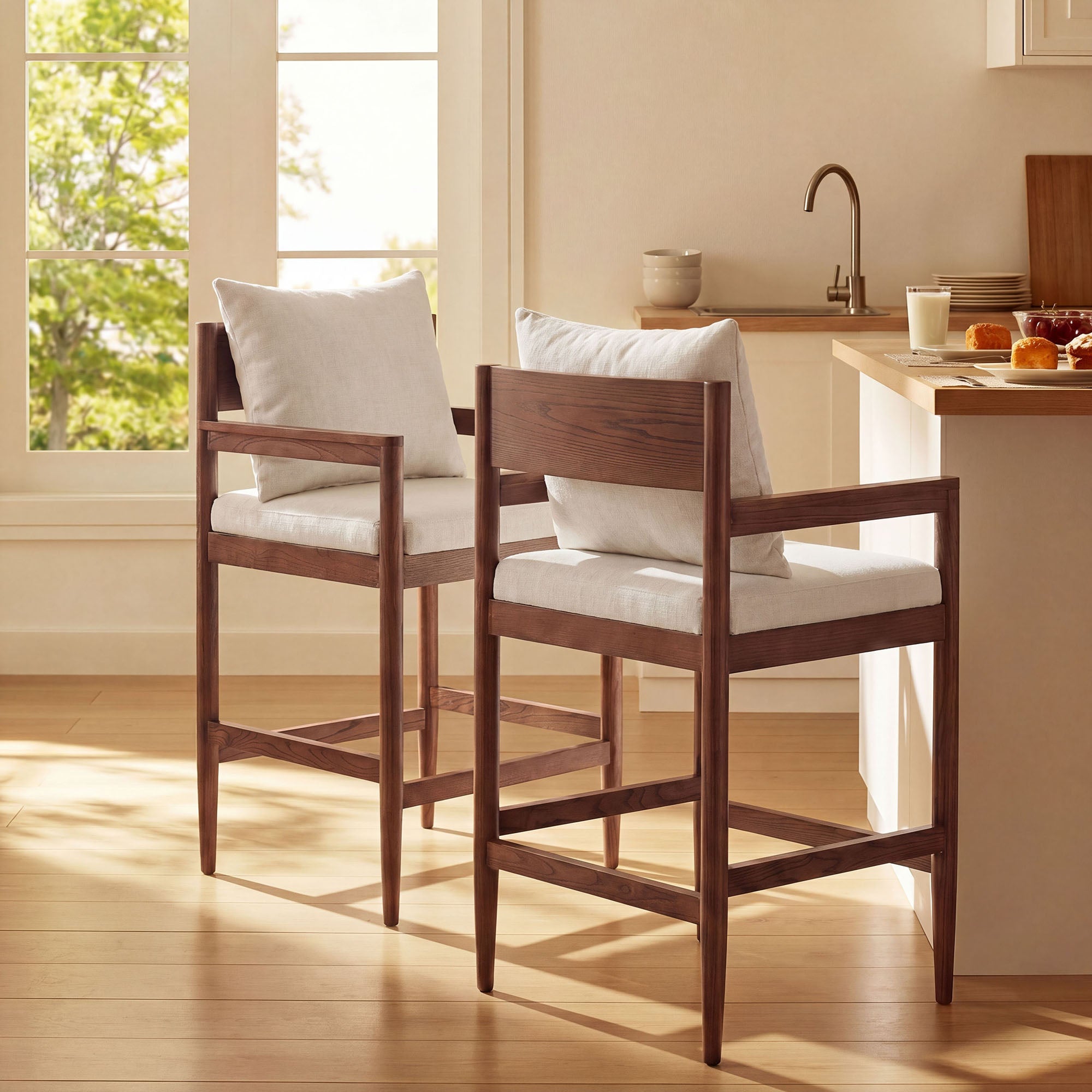 Modway Remington Wood Counter Stool Set of 2 EEI-7833