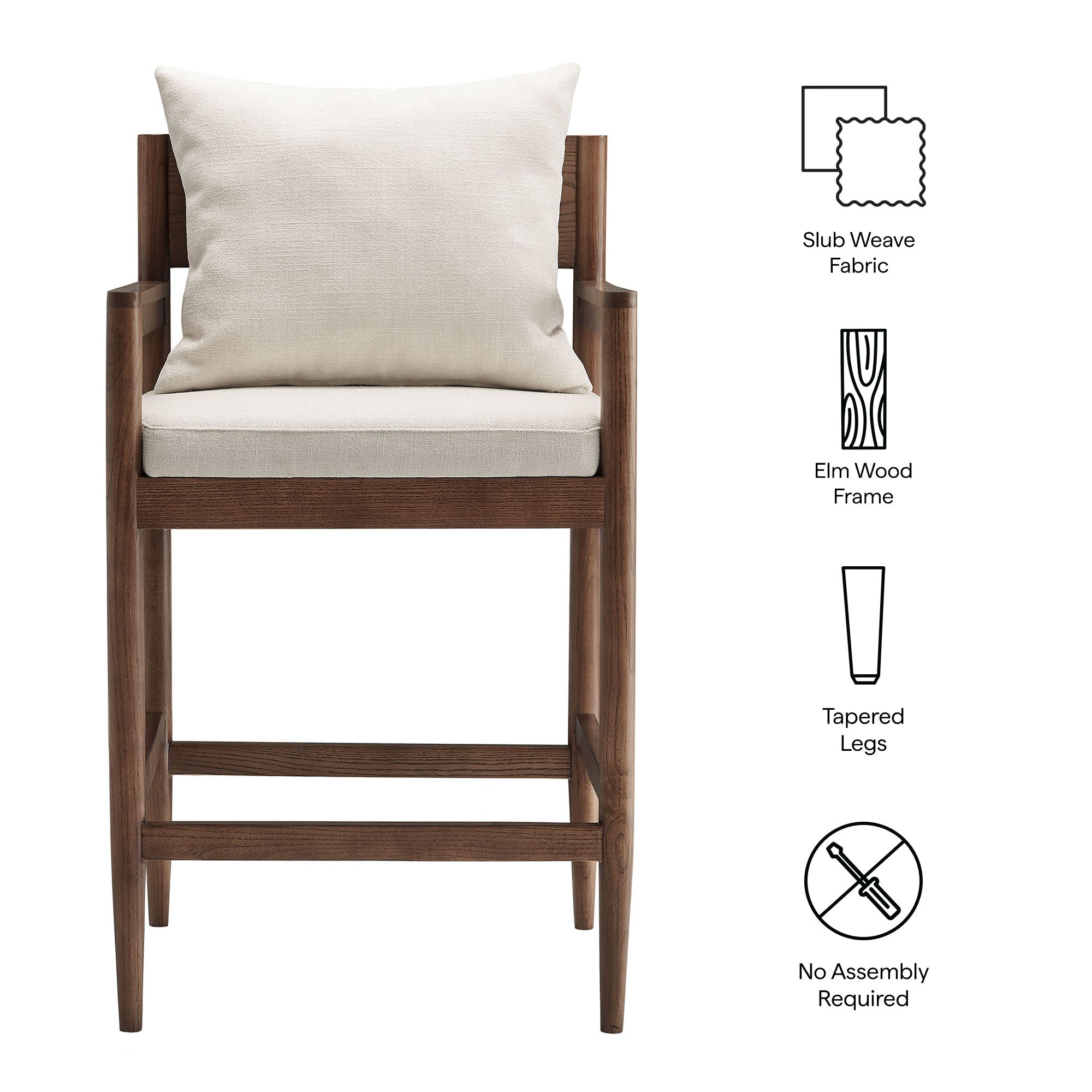 Modway Remington Wood Counter Stool Set of 2 EEI-7833