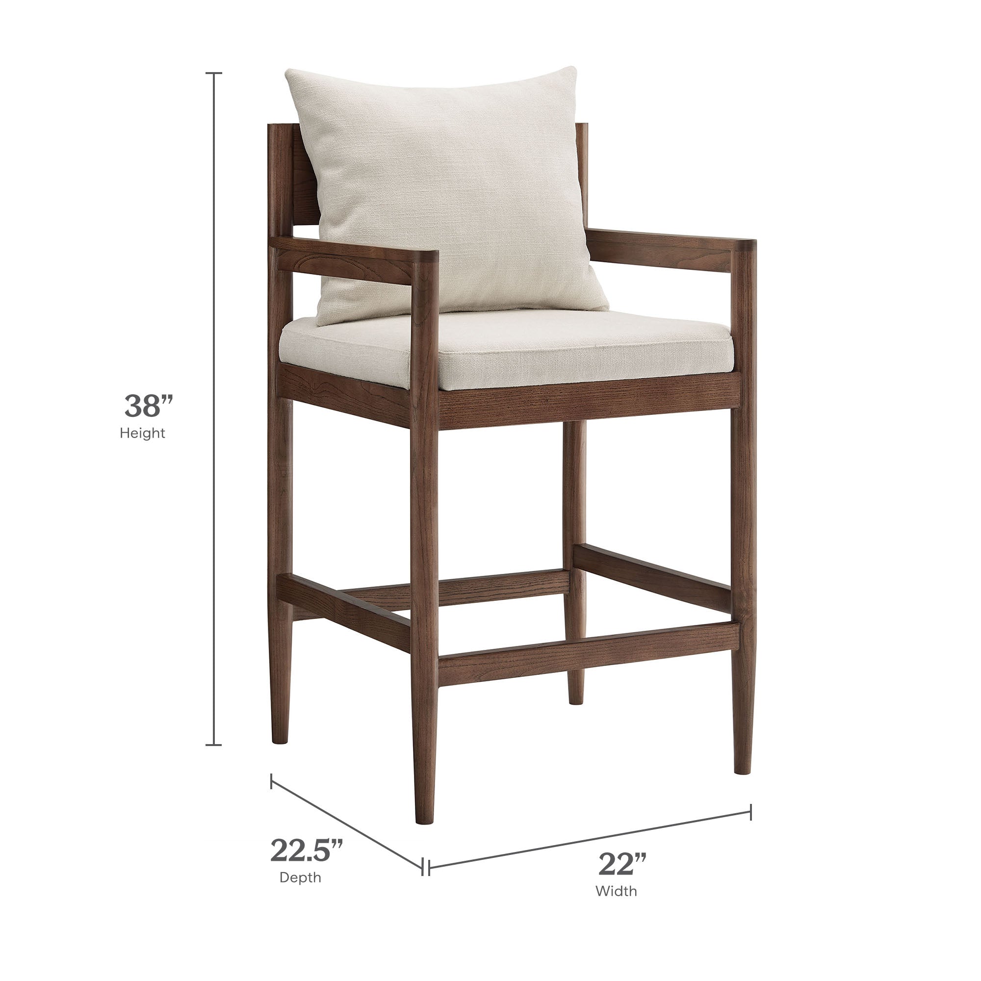 Modway Remington Wood Counter Stool Set of 2 EEI-7833