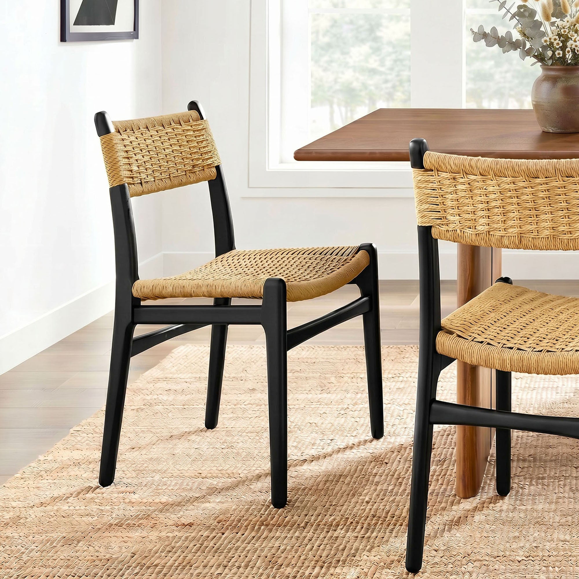 Modway Wynn Rope and Wood Dining Side Chair EEI-7836