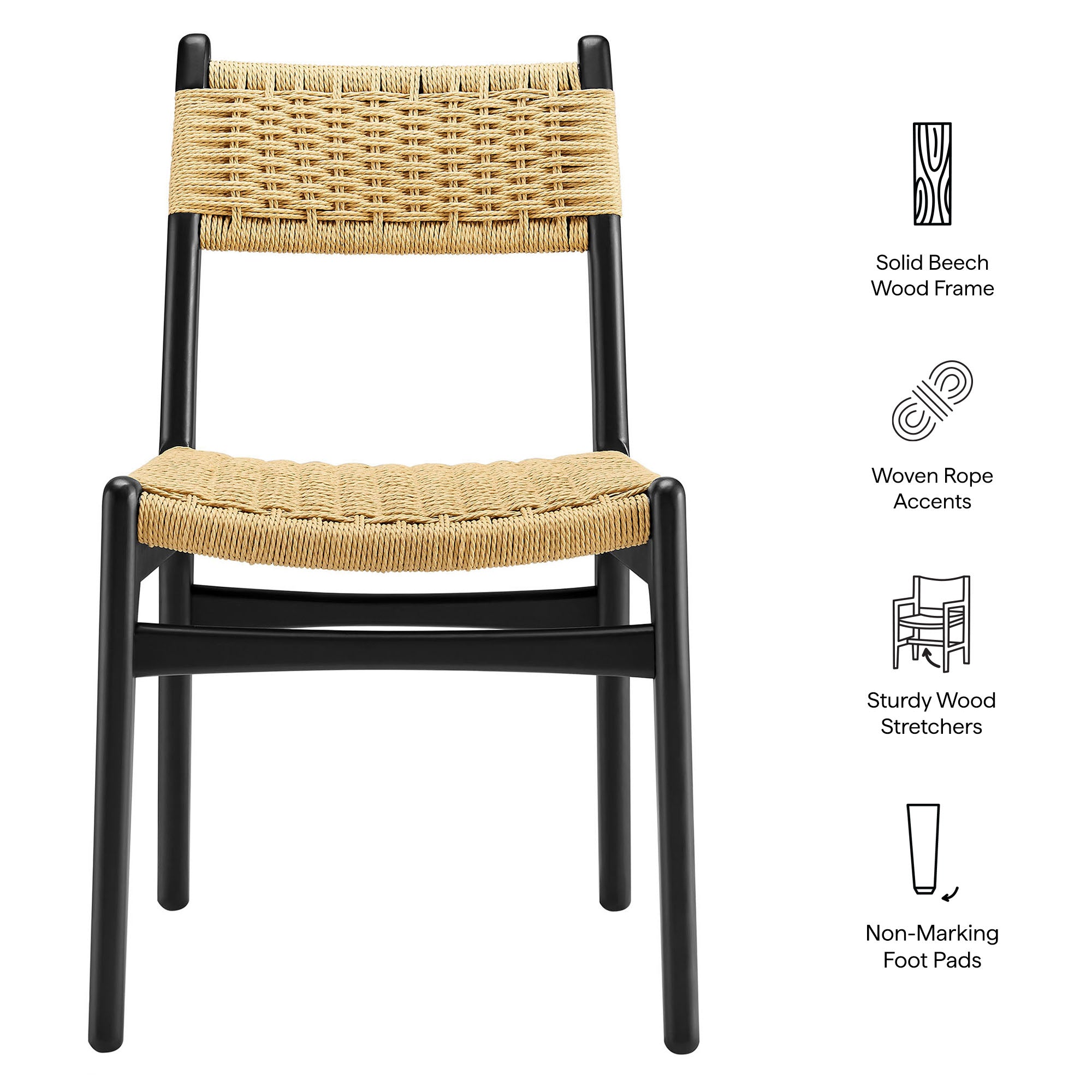 Modway Wynn Rope and Wood Dining Side Chair EEI-7836