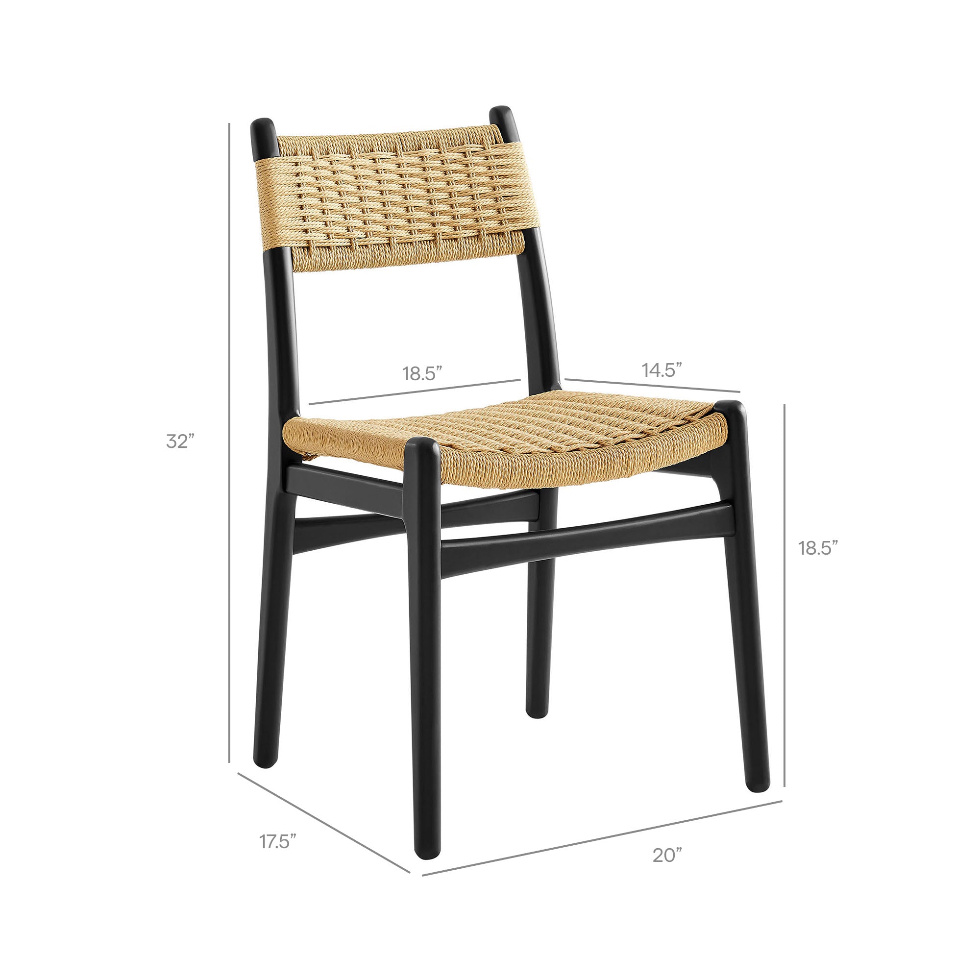 Modway Wynn Rope and Wood Dining Side Chair EEI-7836