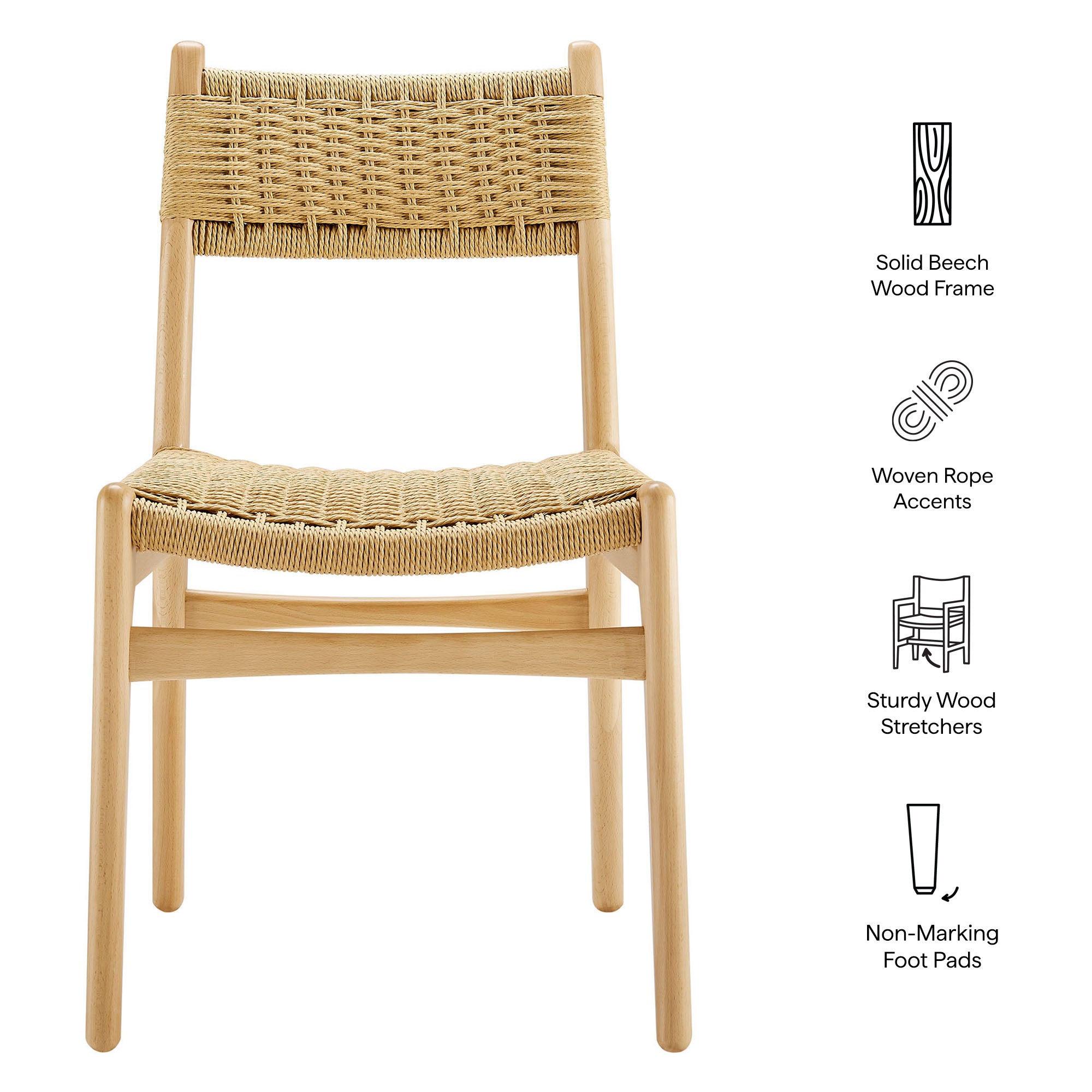 Modway Wynn Rope and Wood Dining Side Chair EEI-7836