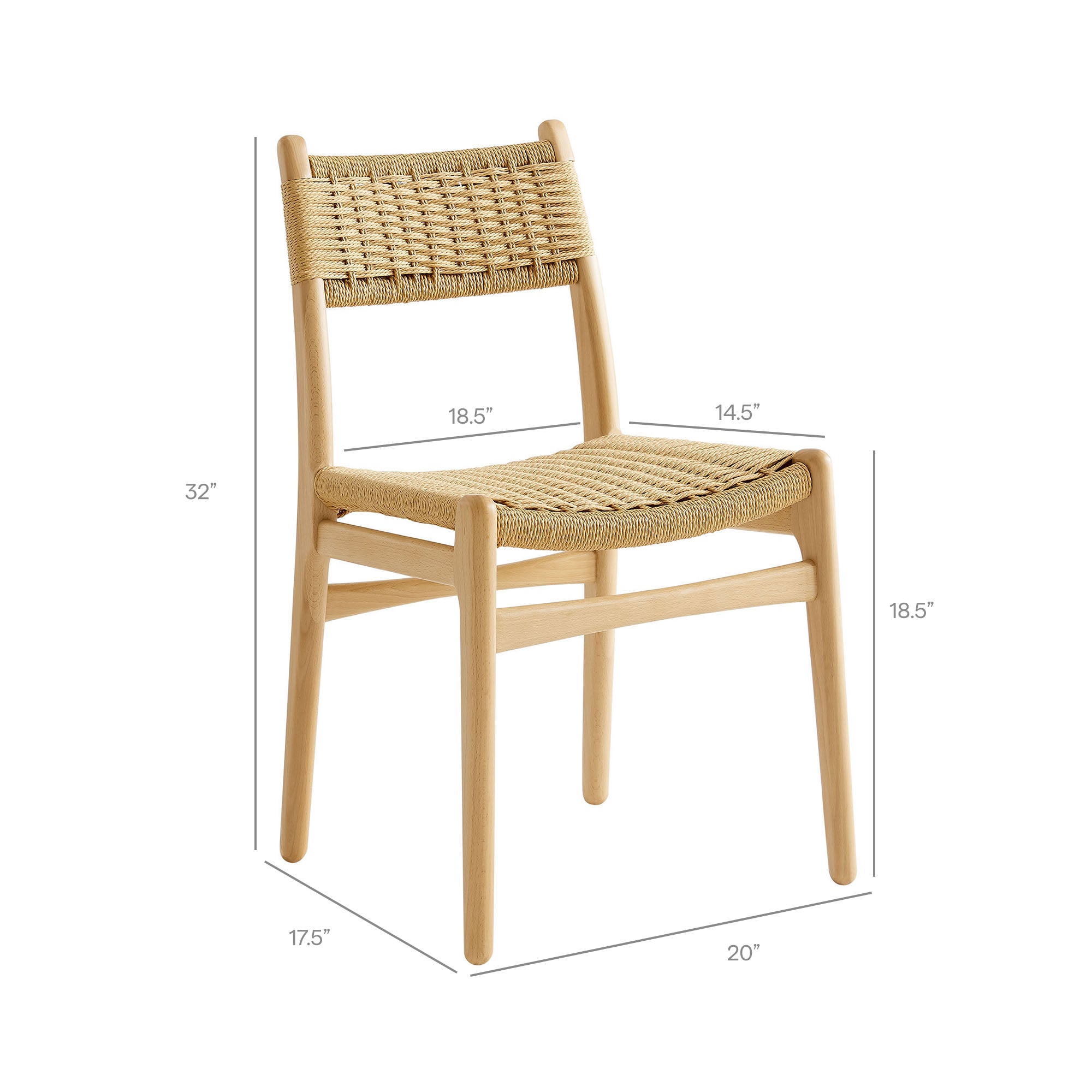 Modway Wynn Rope and Wood Dining Side Chair EEI-7836