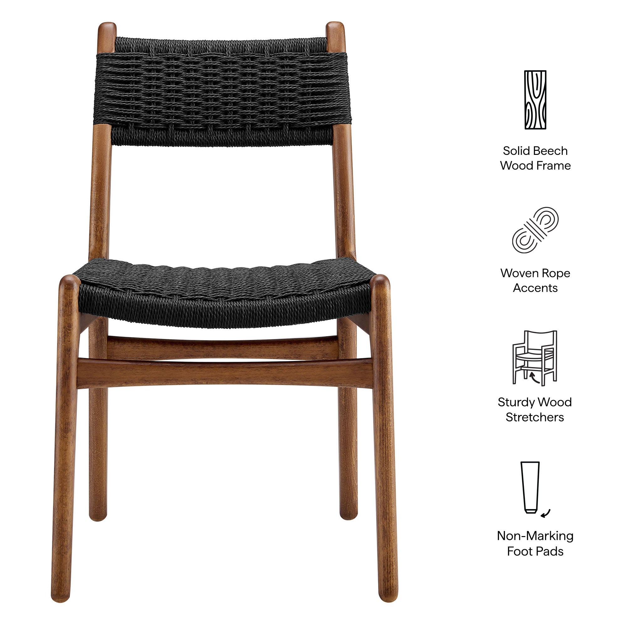 Modway Wynn Rope and Wood Dining Side Chair EEI-7836