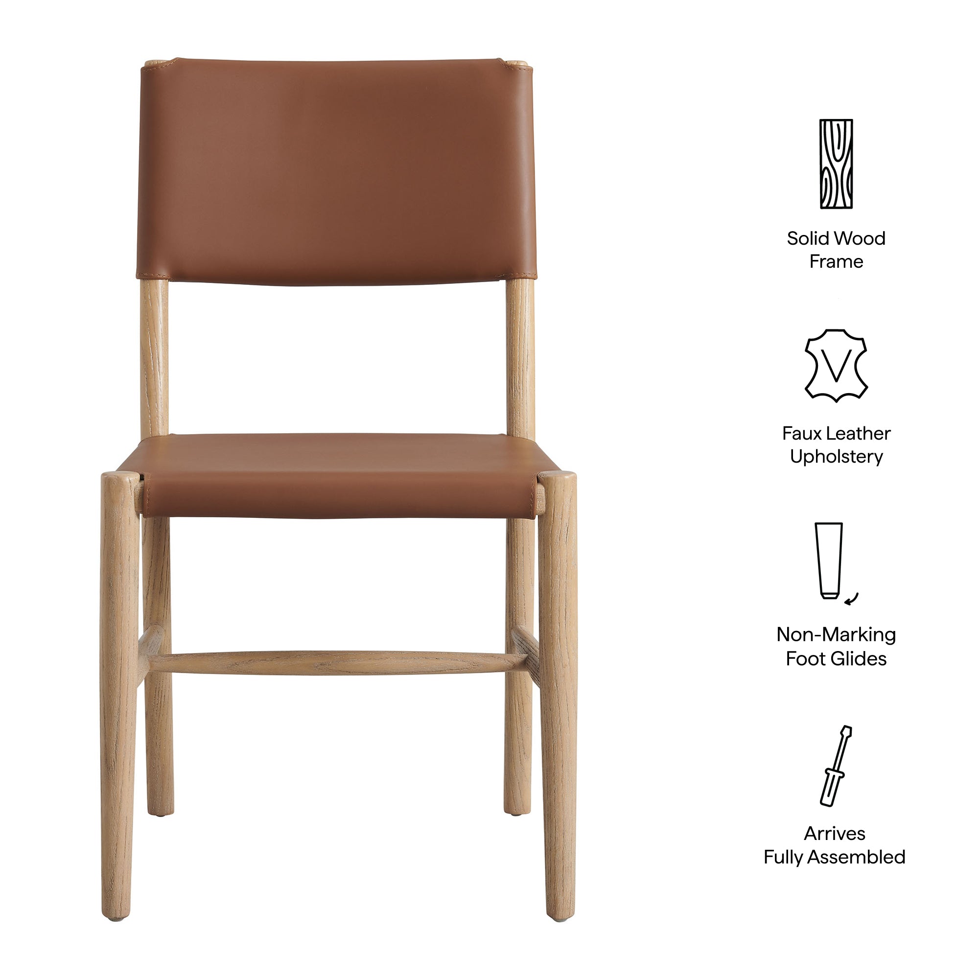 Modway Dover Wood Vegan Leather Dining Side Chair EEI-7900