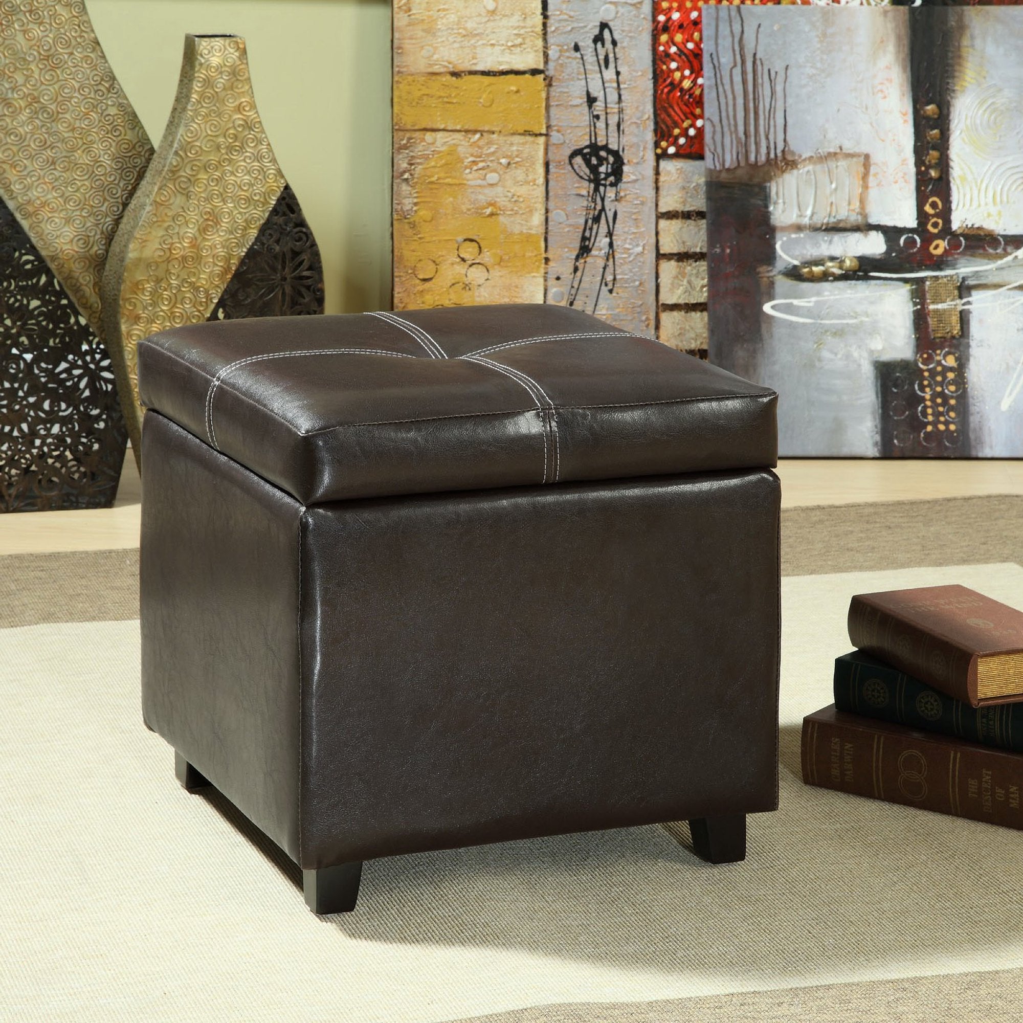 Modway Treasure Upholstered Vinyl Ottoman