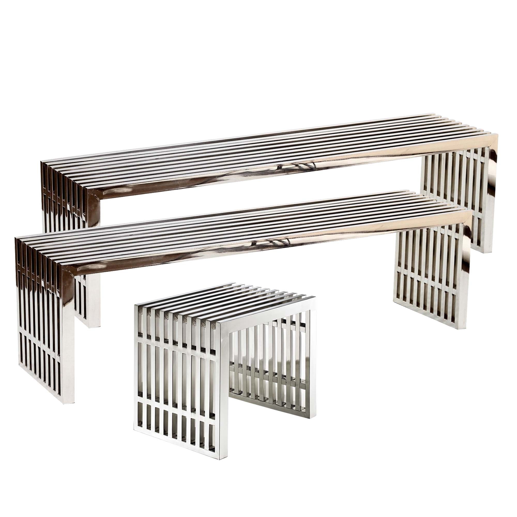 Modway Gridiron Benches Set of 3