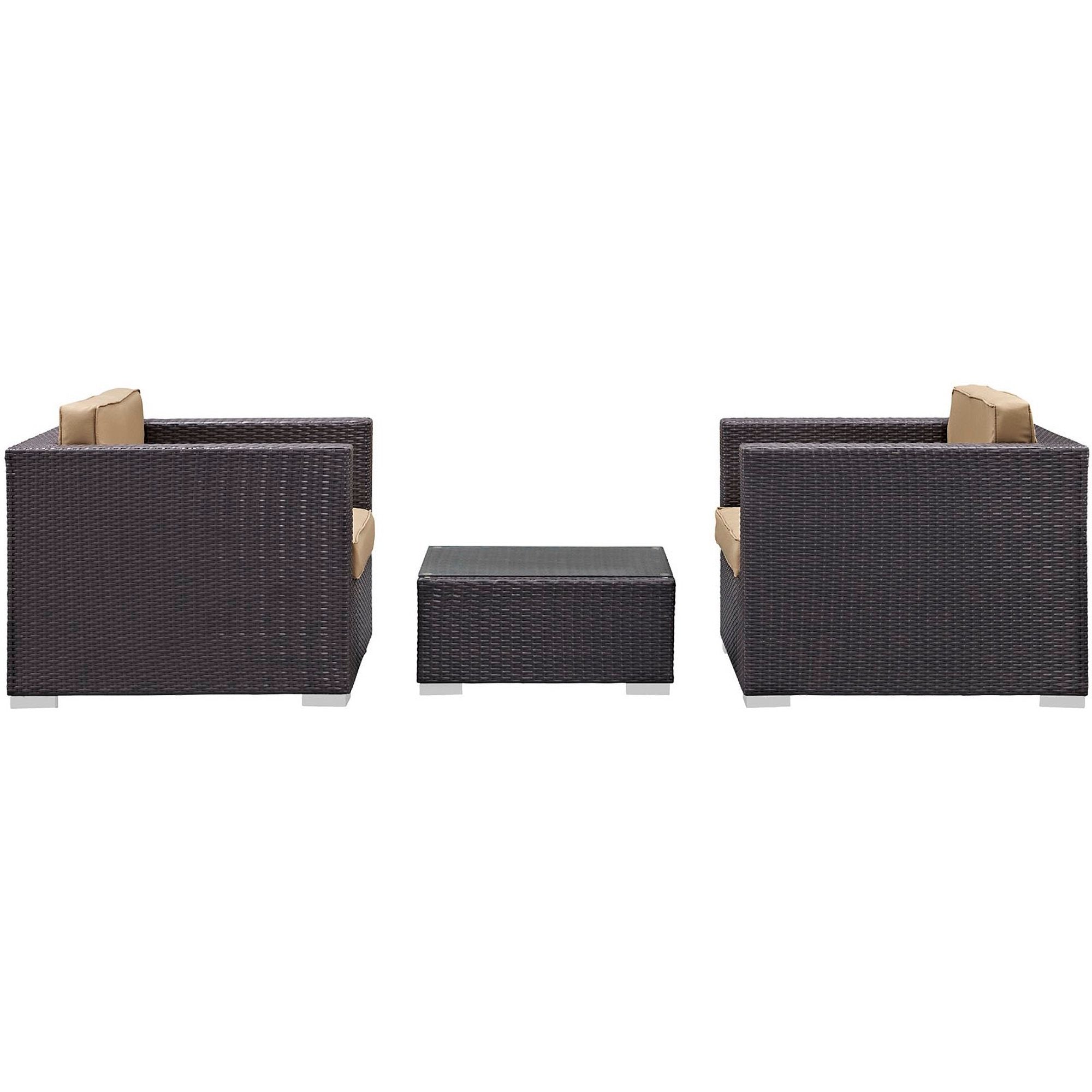 Modway Burrow 3 Piece Outdoor Patio Sofa Set