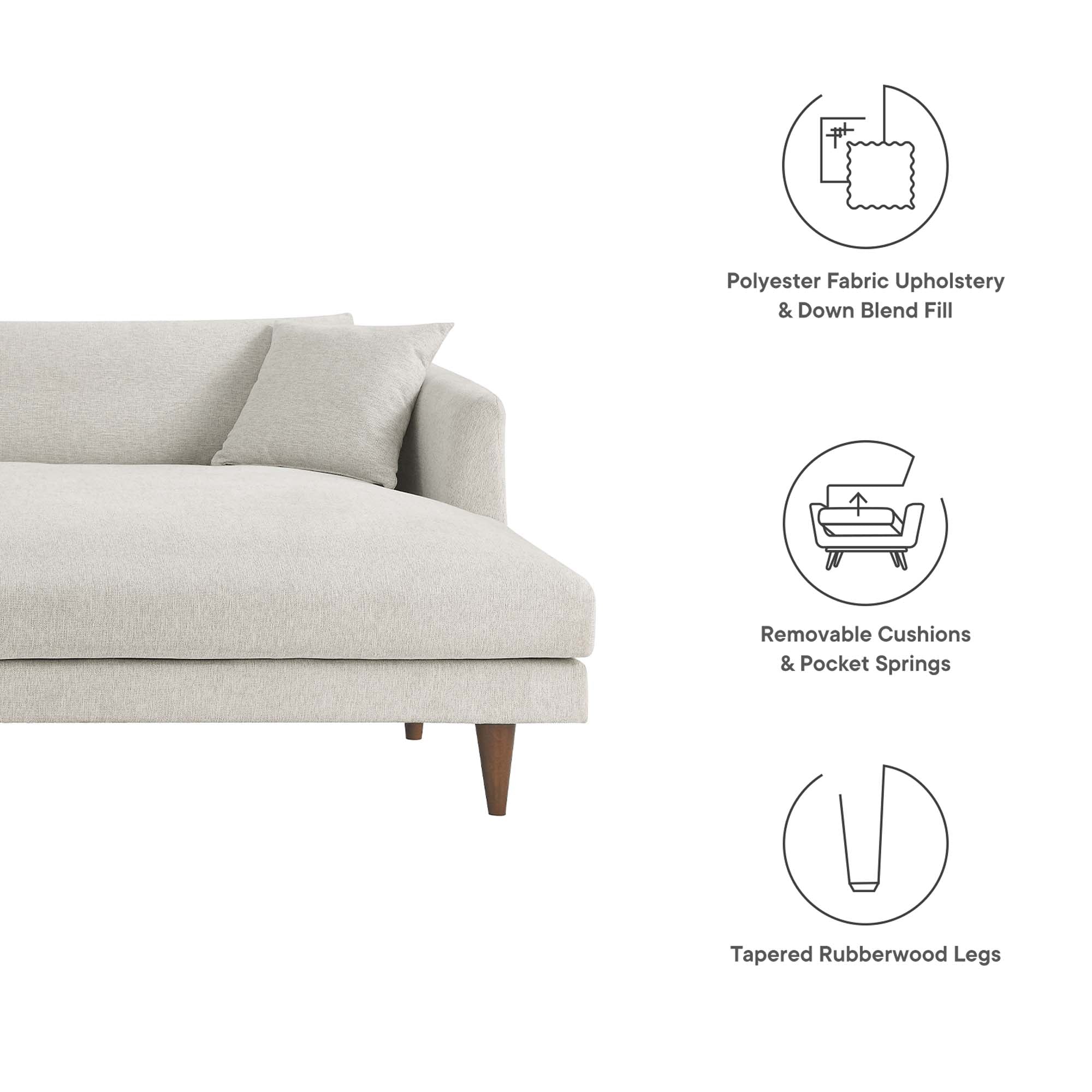 Modway Zoya Right-Facing Down Filled Overstuffed Sectional Sofa