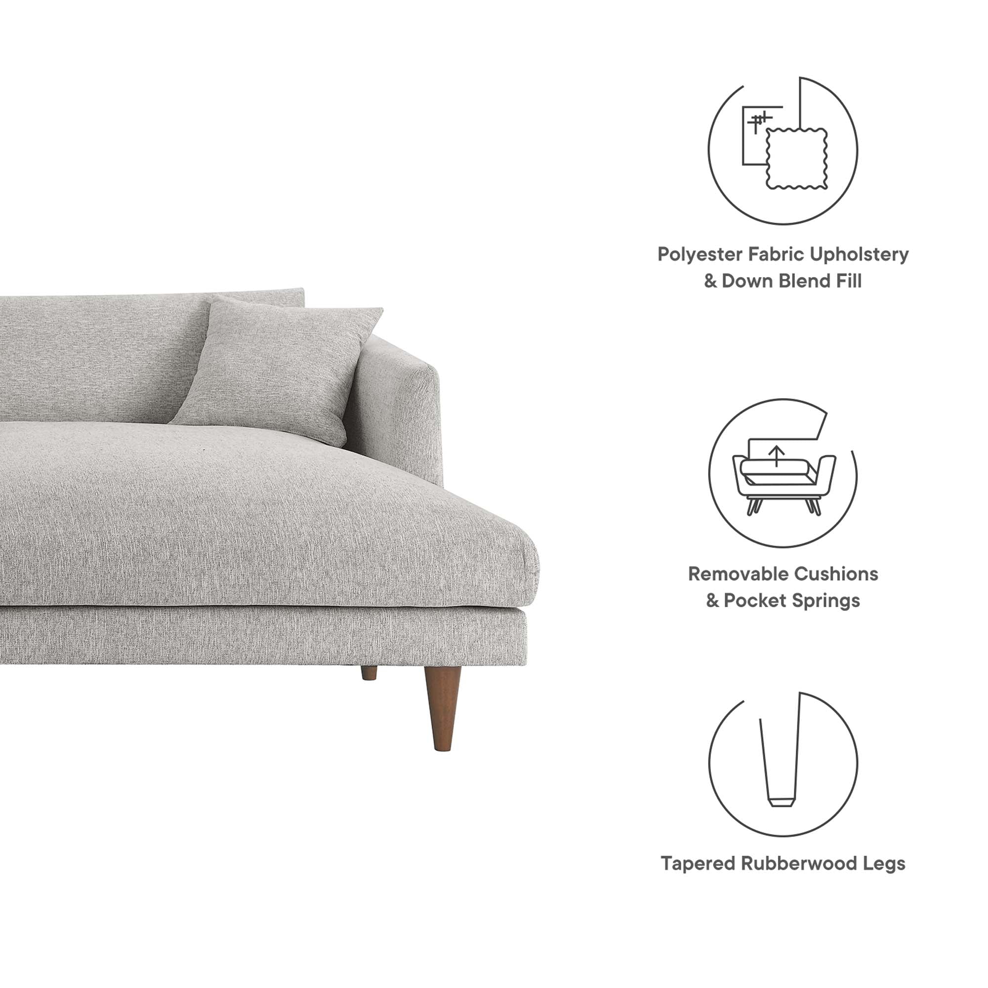 Modway Zoya Right-Facing Down Filled Overstuffed Sectional Sofa