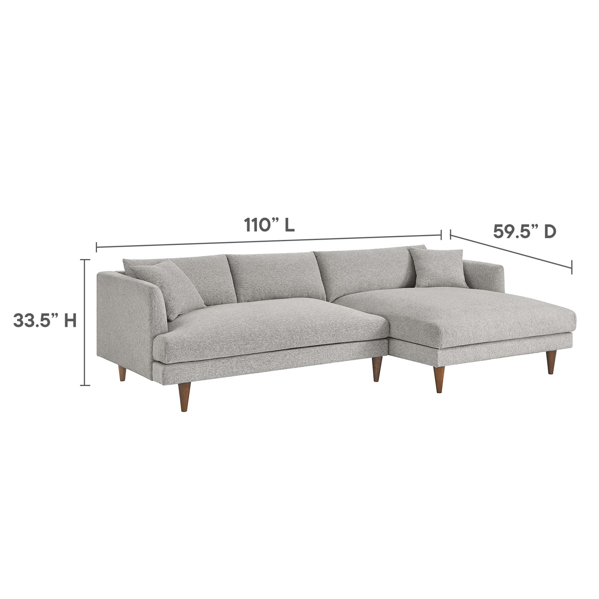 Modway Zoya Right-Facing Down Filled Overstuffed Sectional Sofa
