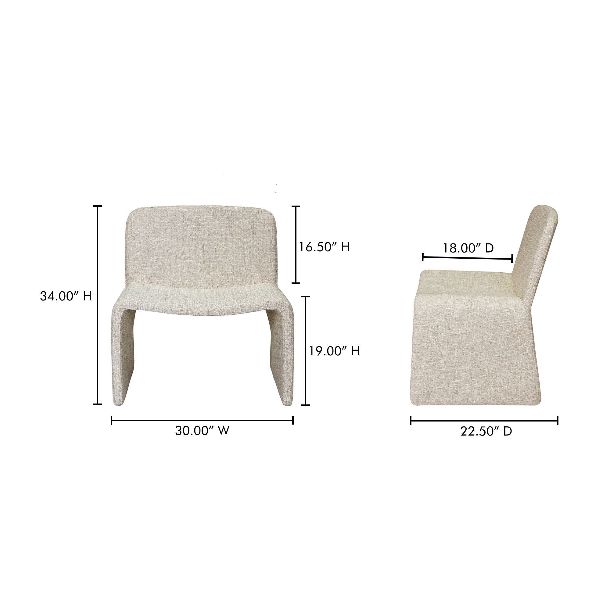 Moes Ella Accent Chair Heather Beige EH-1115-34