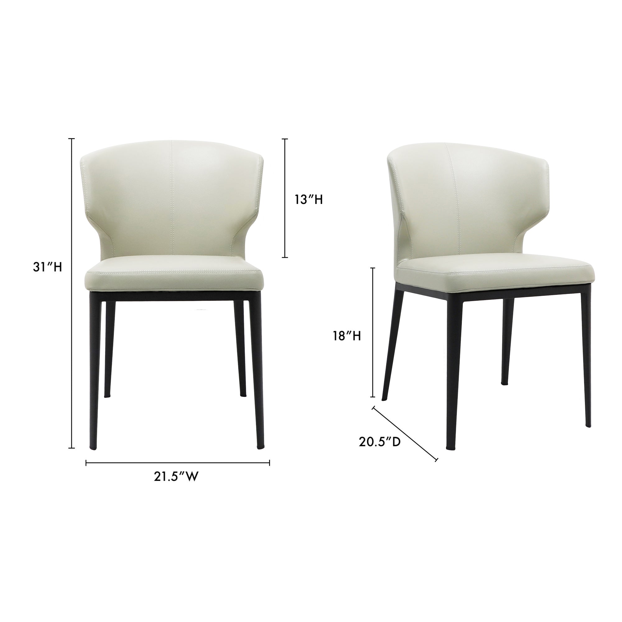 Moes Delaney Dining Chair Beige - Set Of Two EJ-1018-34