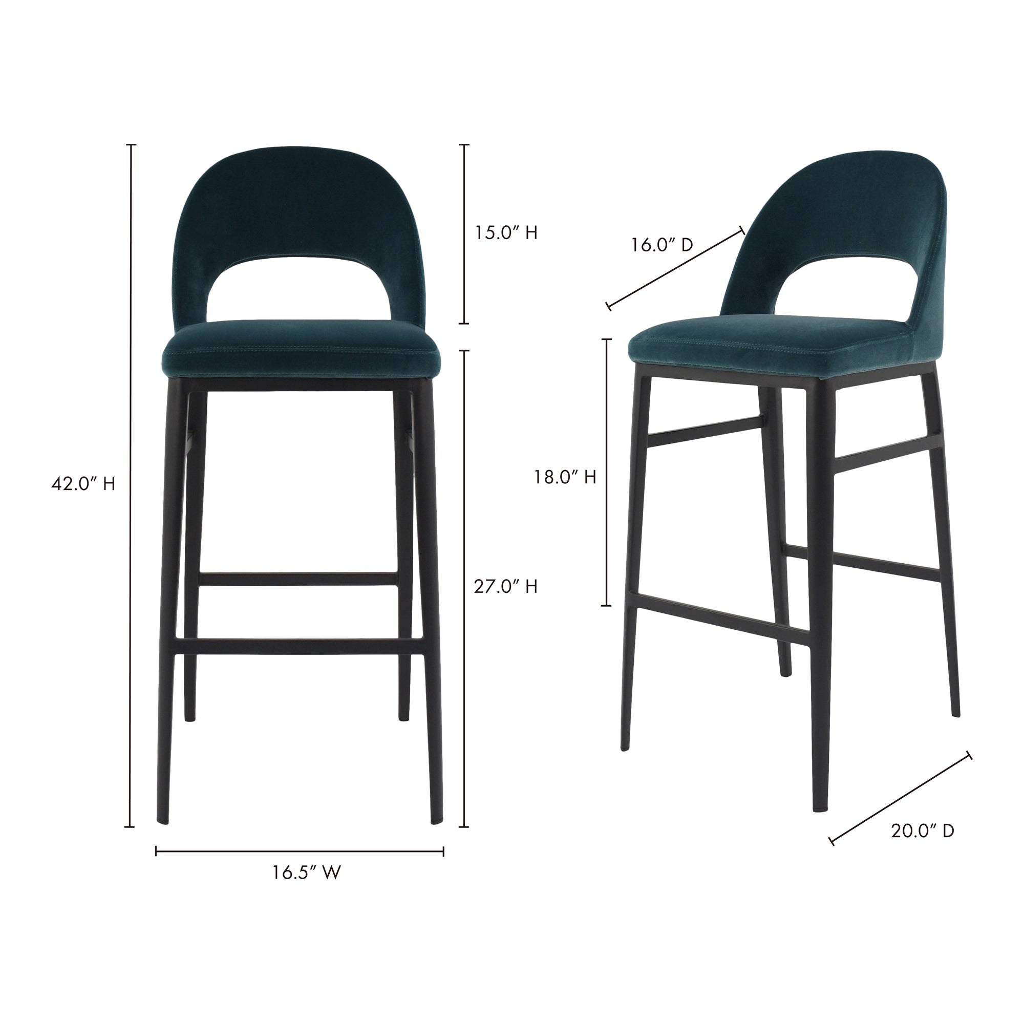 Moes Roger Bar Stool Teal EJ-1037-36